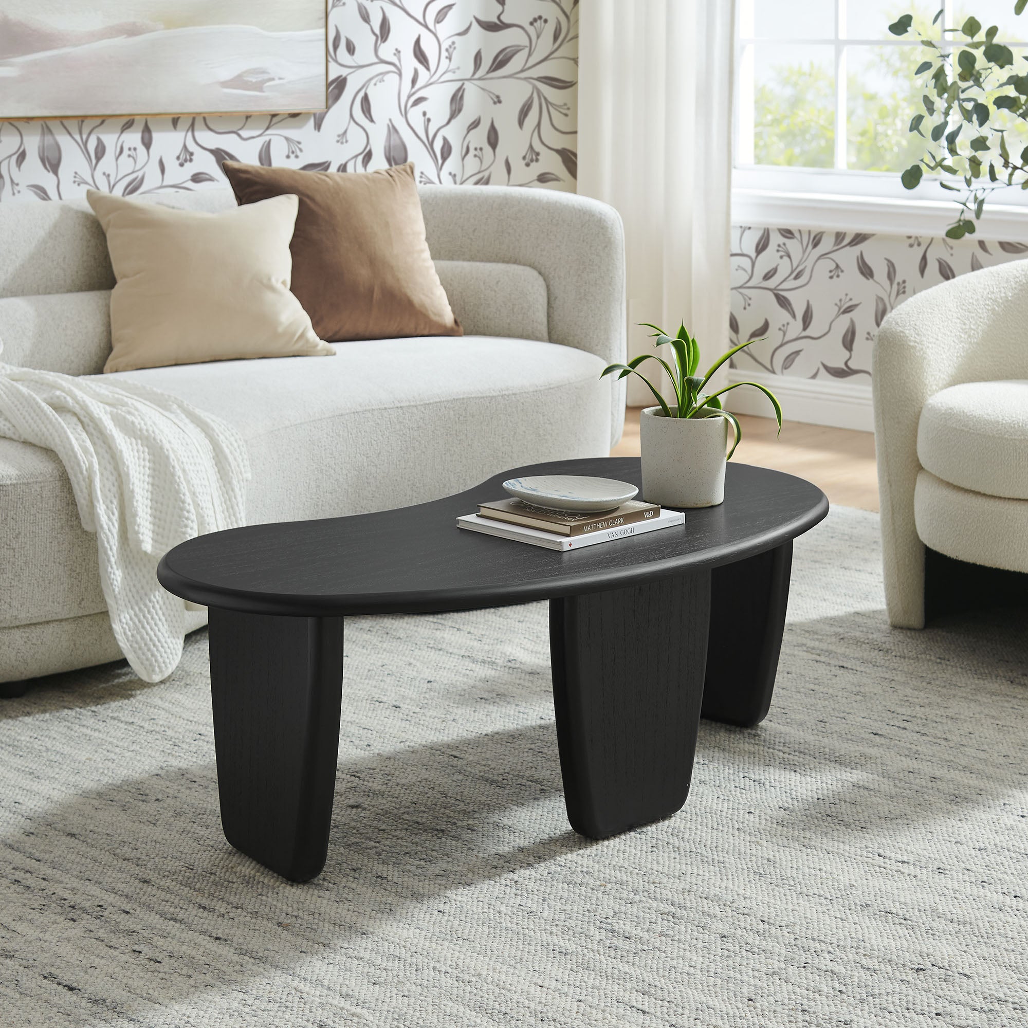 Modway Vetra Kidney-Shaped Free Coffee Table