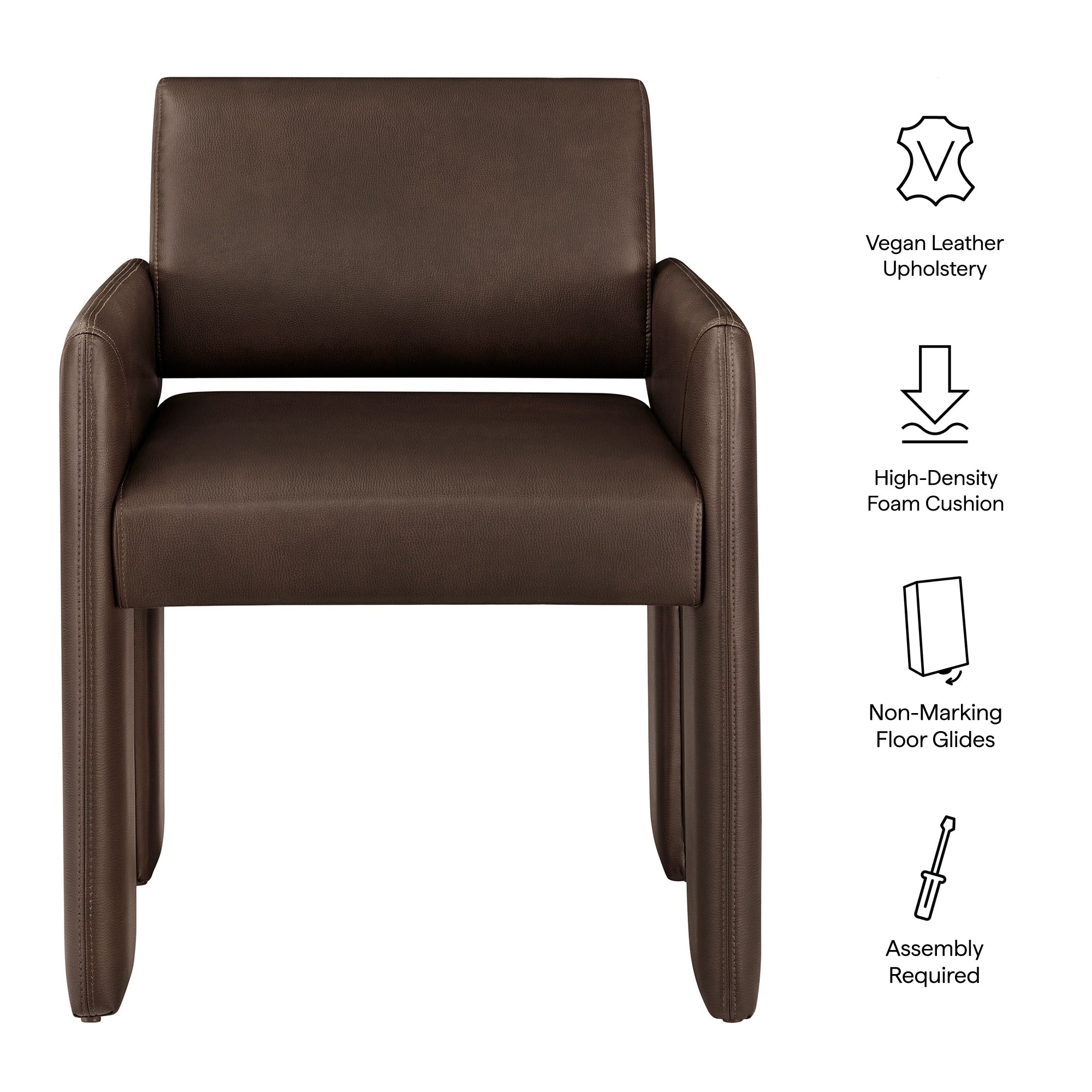 Modway EEI-7443 Daven Vegan Leather Dining Armchair
