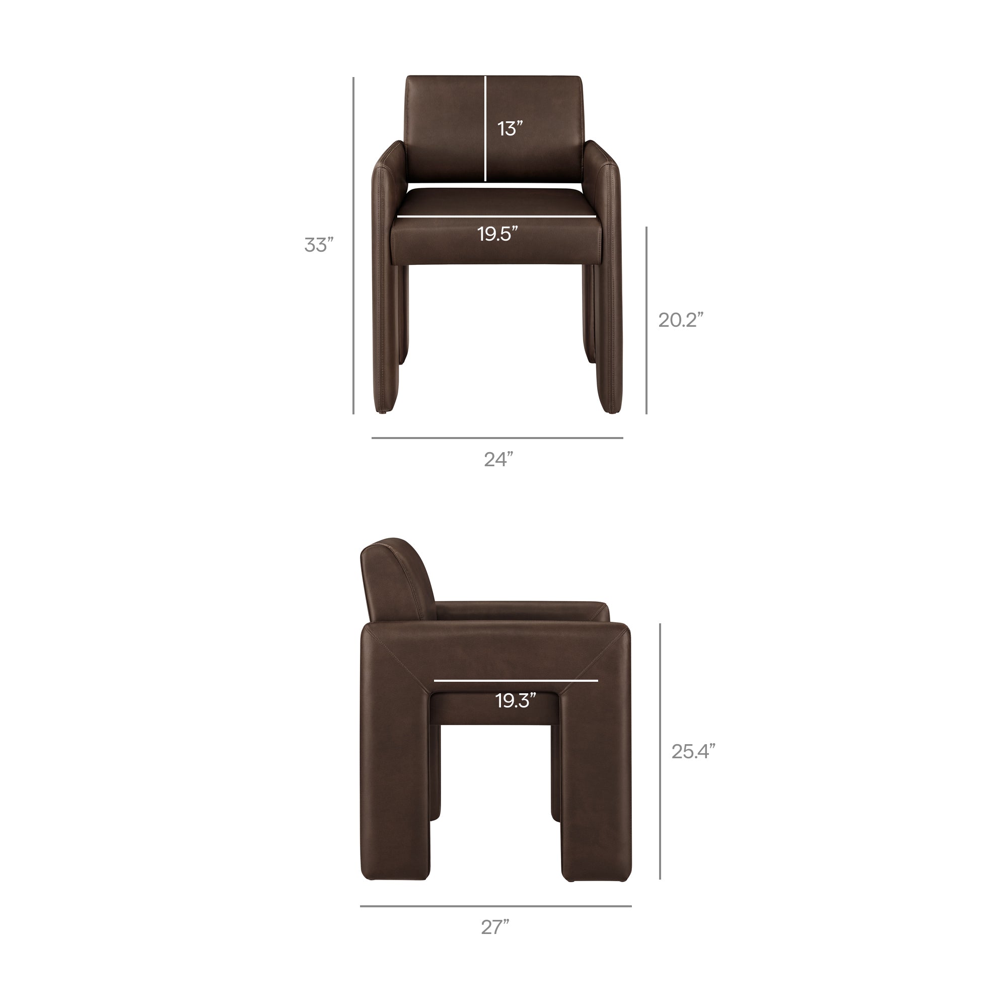 Modway EEI-7443 Daven Vegan Leather Dining Armchair