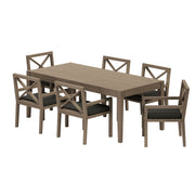 Modway EEI-7445 Northlake 7-Piece Outdoor Patio Teak Wood Dining Set