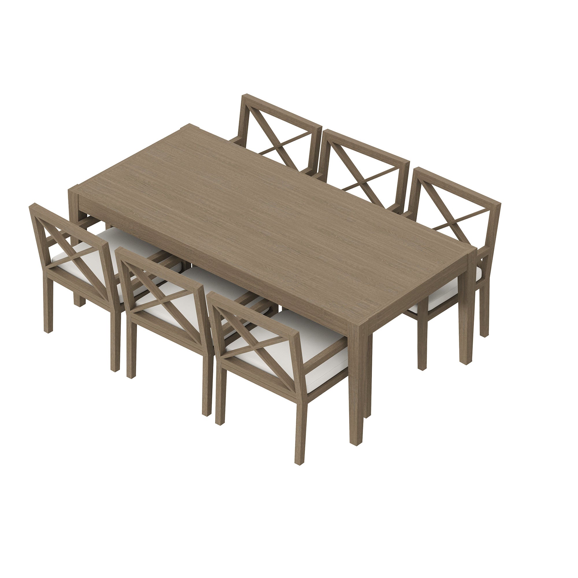 Modway Northlake 7-Piece Outdoor Patio Teak Wood Dining Set