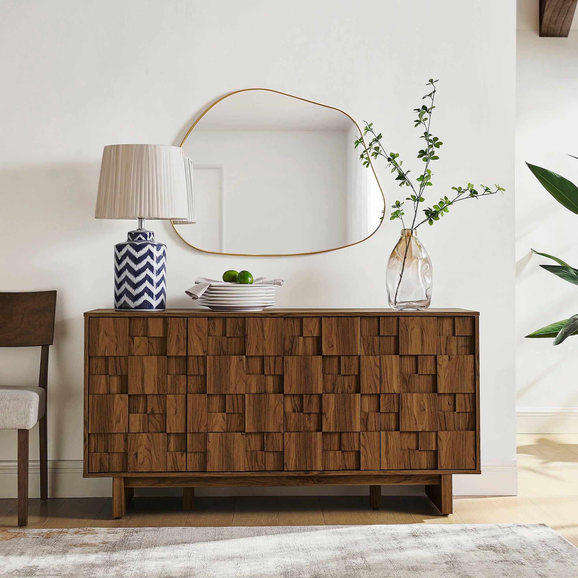 Modway Owen 59 Inch 4 Door Geometric Sideboard