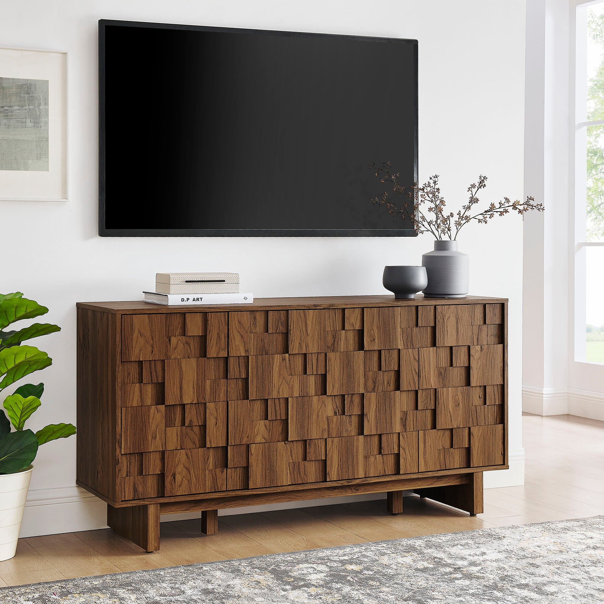 Modway Owen 59 Inch 4 Door Geometric Sideboard