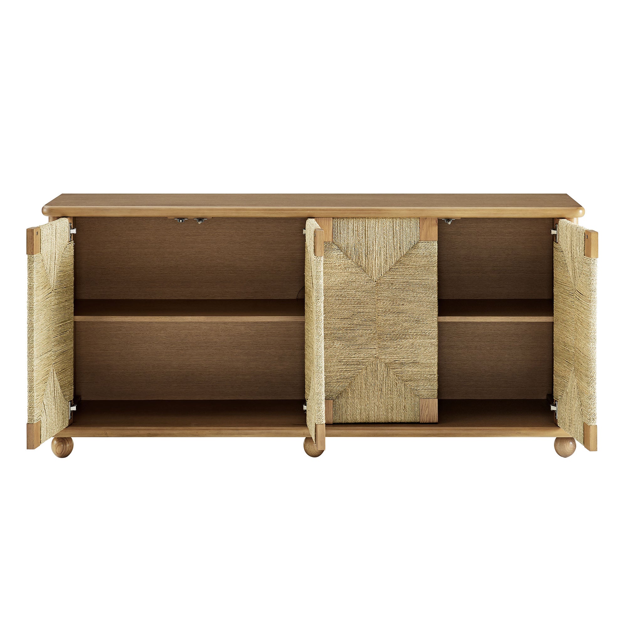 Modway EEI-7451 Marola 71 Inch Oak Wood Seagrass Sideboard