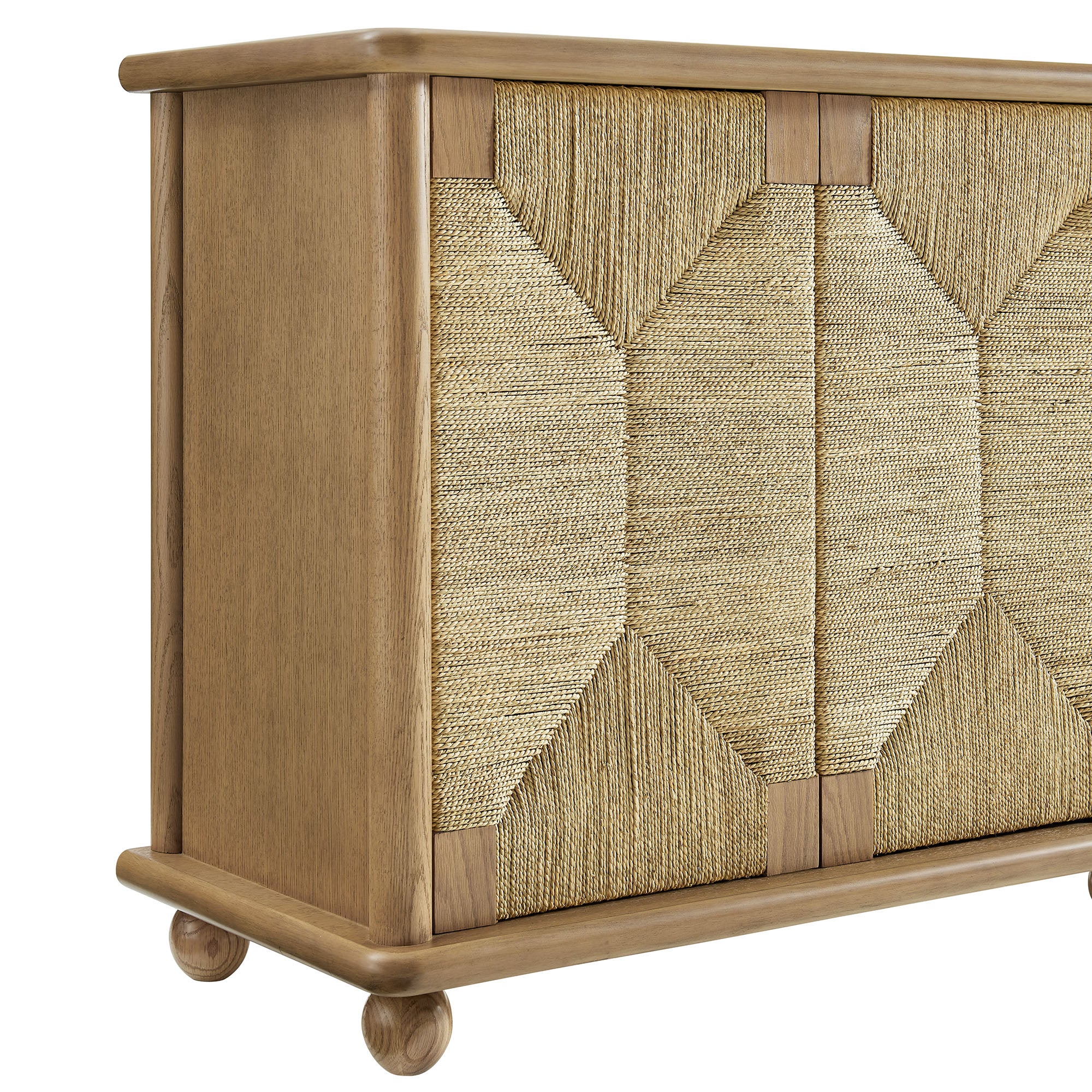 Modway EEI-7451 Marola 71 Inch Oak Wood Seagrass Sideboard