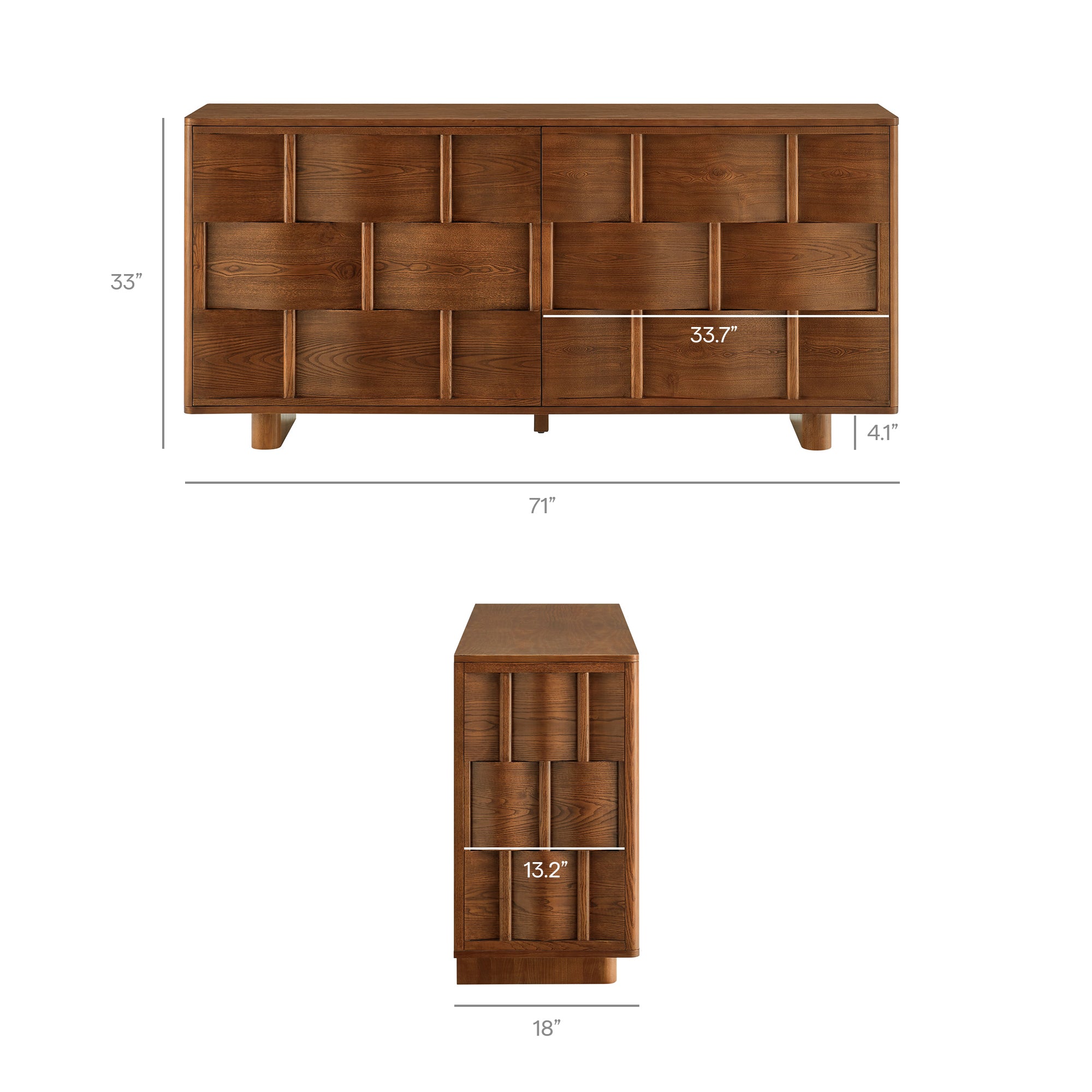 Modway Foundry 71" Woven Design Buffet Storage Cabinet