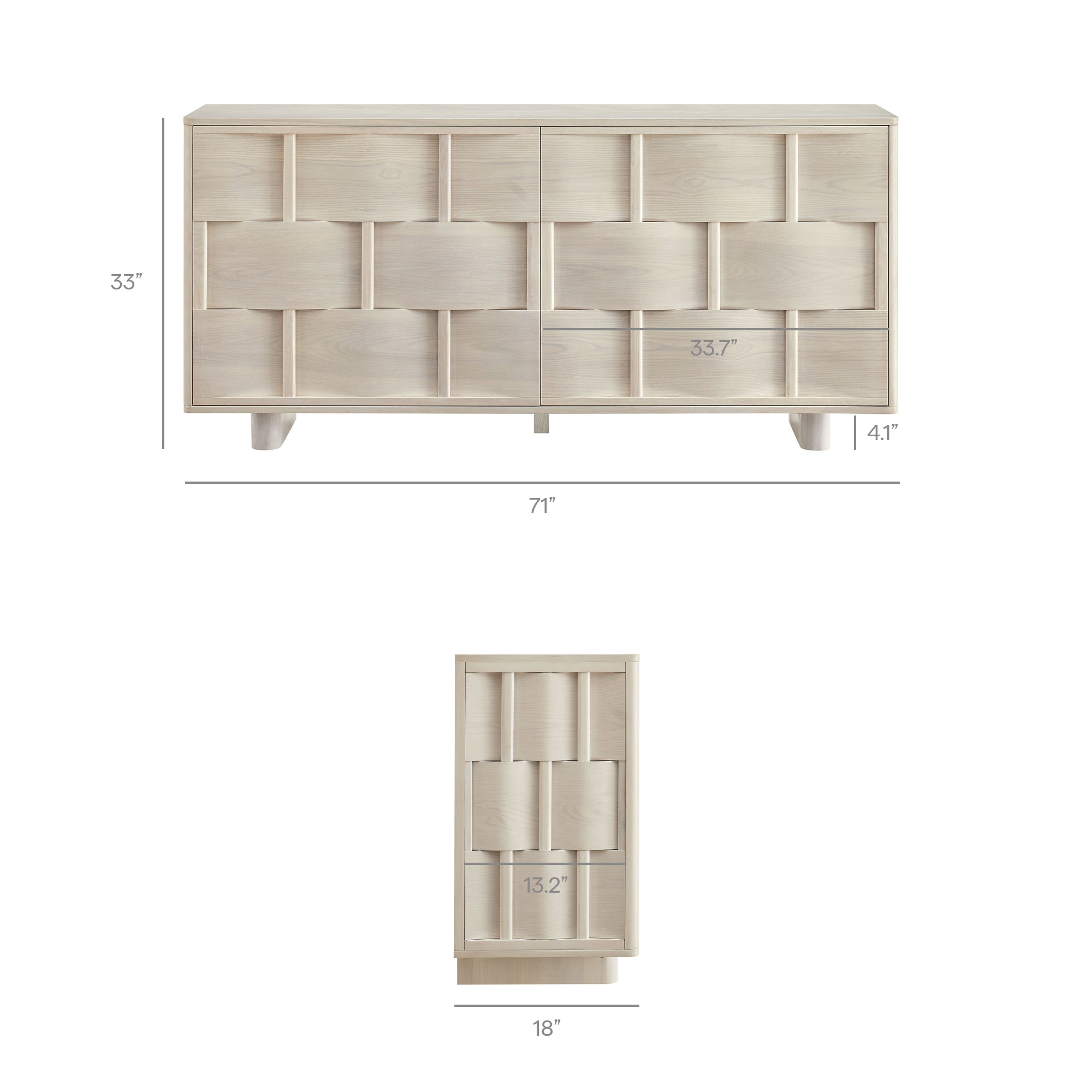 Modway Foundry 71" Woven Design Buffet Storage Cabinet