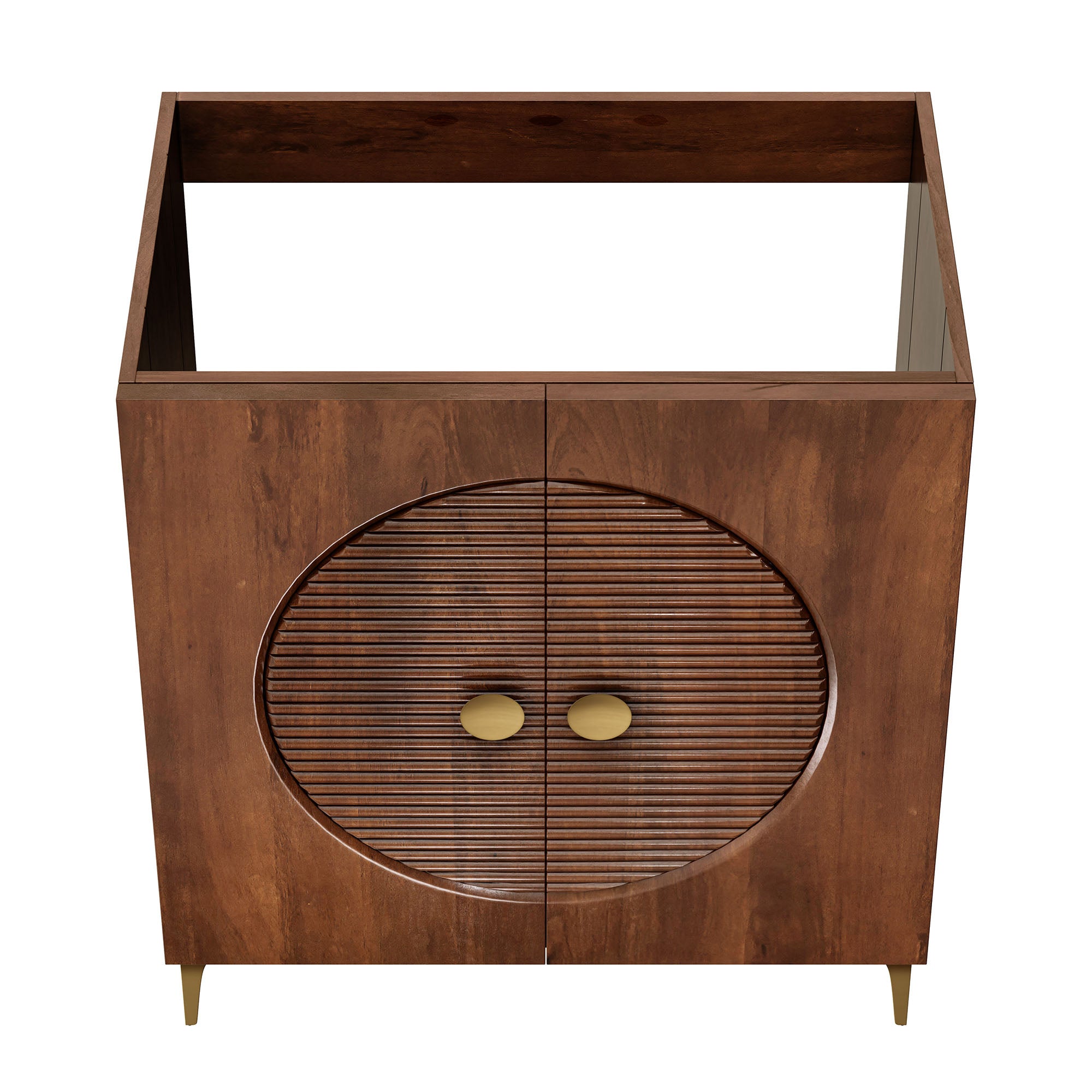 Modway Vernon 30" Fluted Wood Vanity Cabinet Without Sink