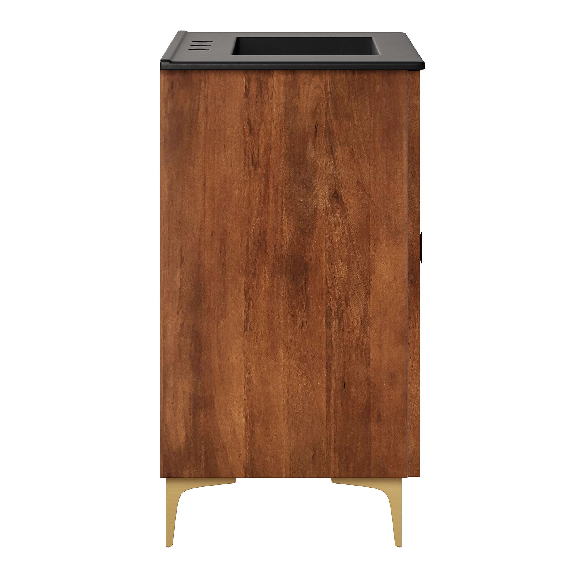 Modway Vernon 30" Fluted Wood Vanity Cabinet With Sink