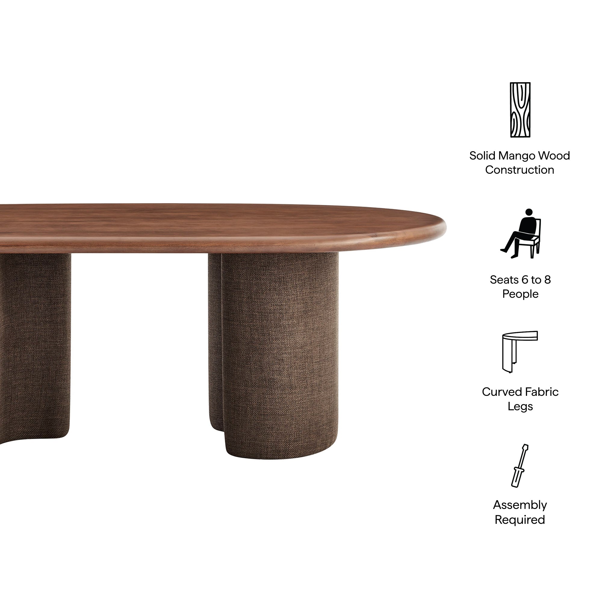 Modway EEI-7458 Enric 84 Inch Mango Wood Oval Dining Table