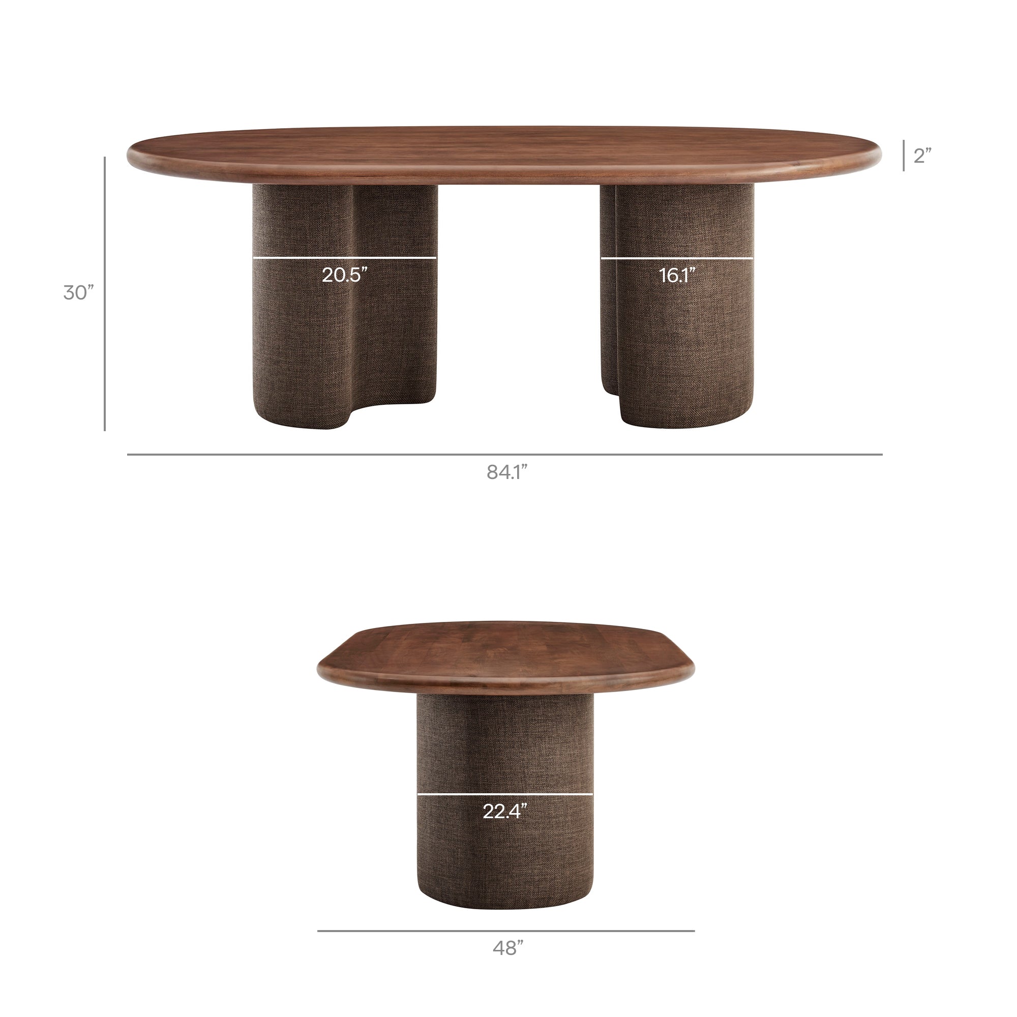 Modway EEI-7458 Enric 84 Inch Mango Wood Oval Dining Table