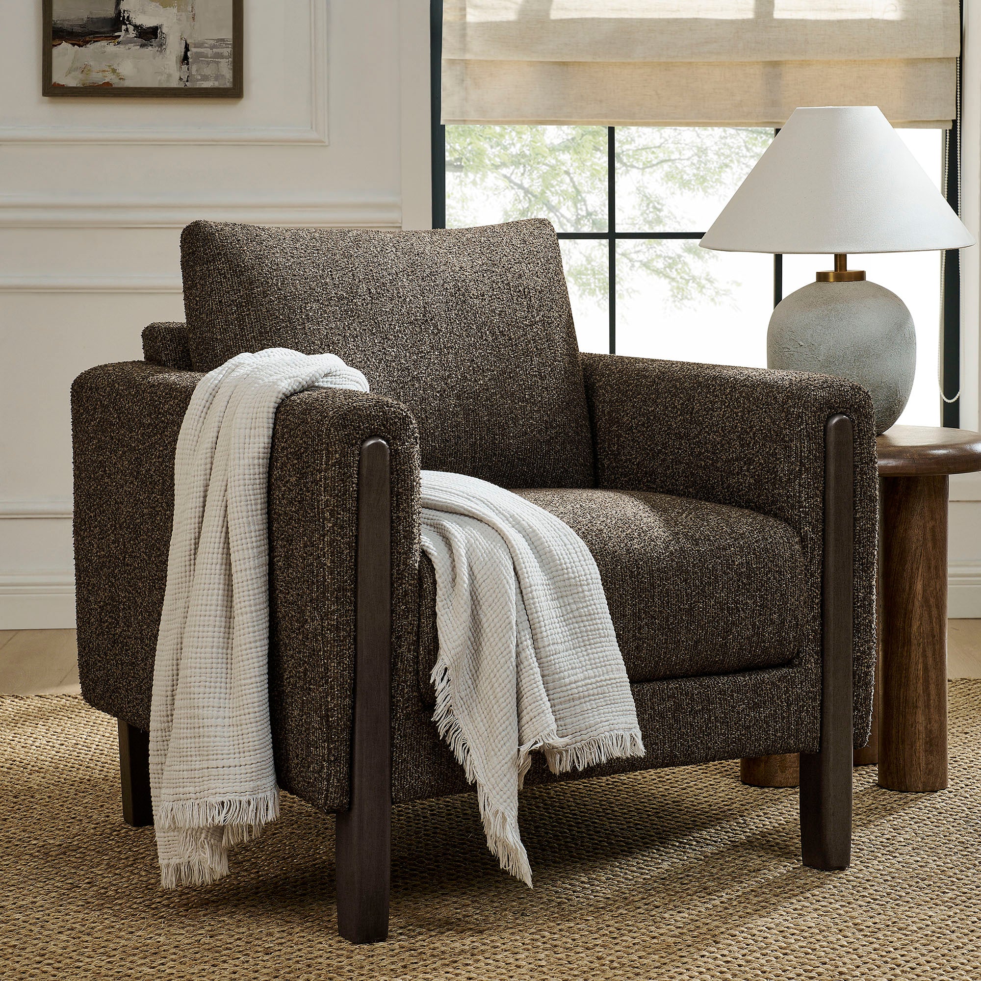 Modway Hawken Boucle Fabric Accent Armchair