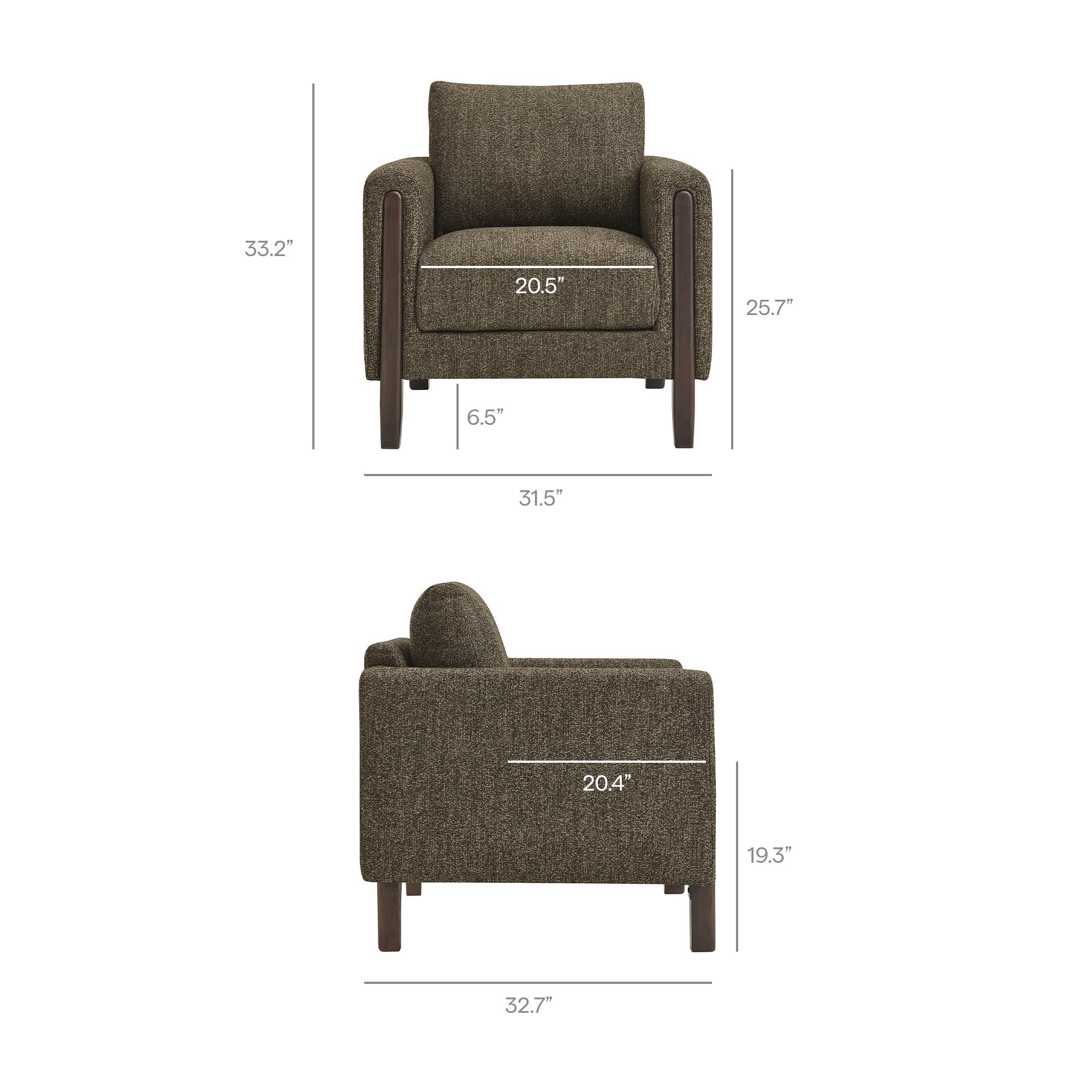 Modway Hawken Boucle Fabric Accent Armchair
