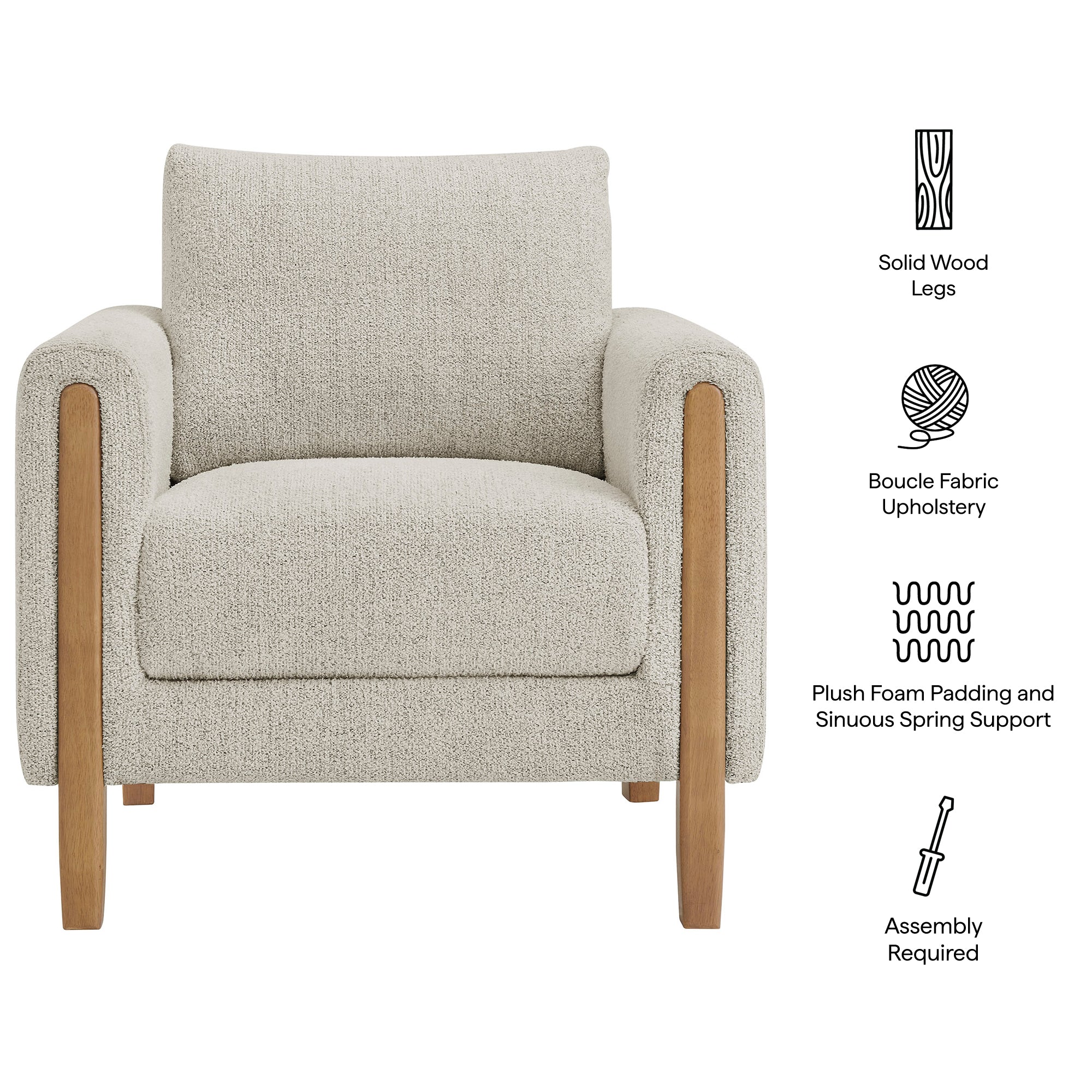 Modway Hawken Boucle Fabric Accent Armchair