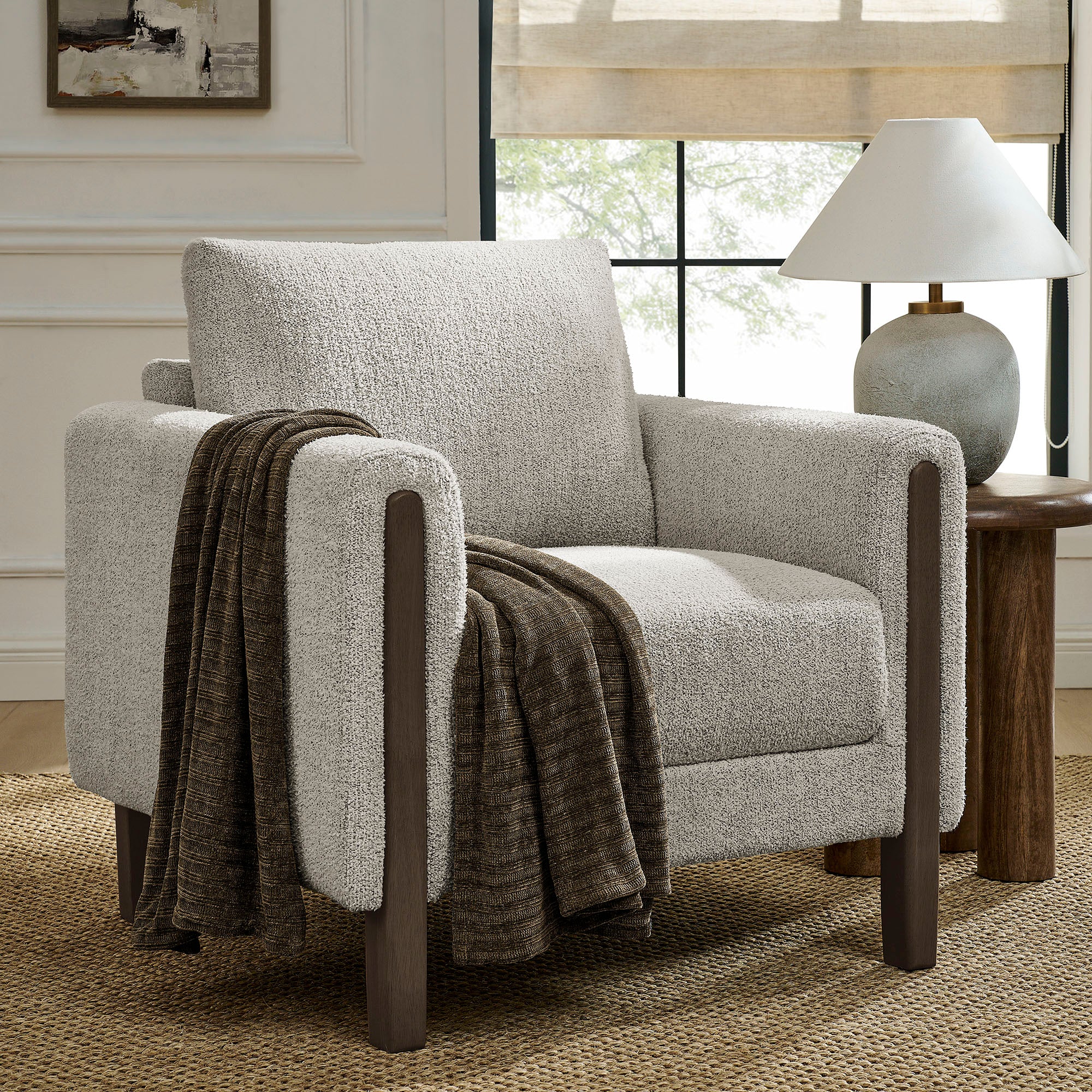 Modway Hawken Boucle Fabric Accent Armchair