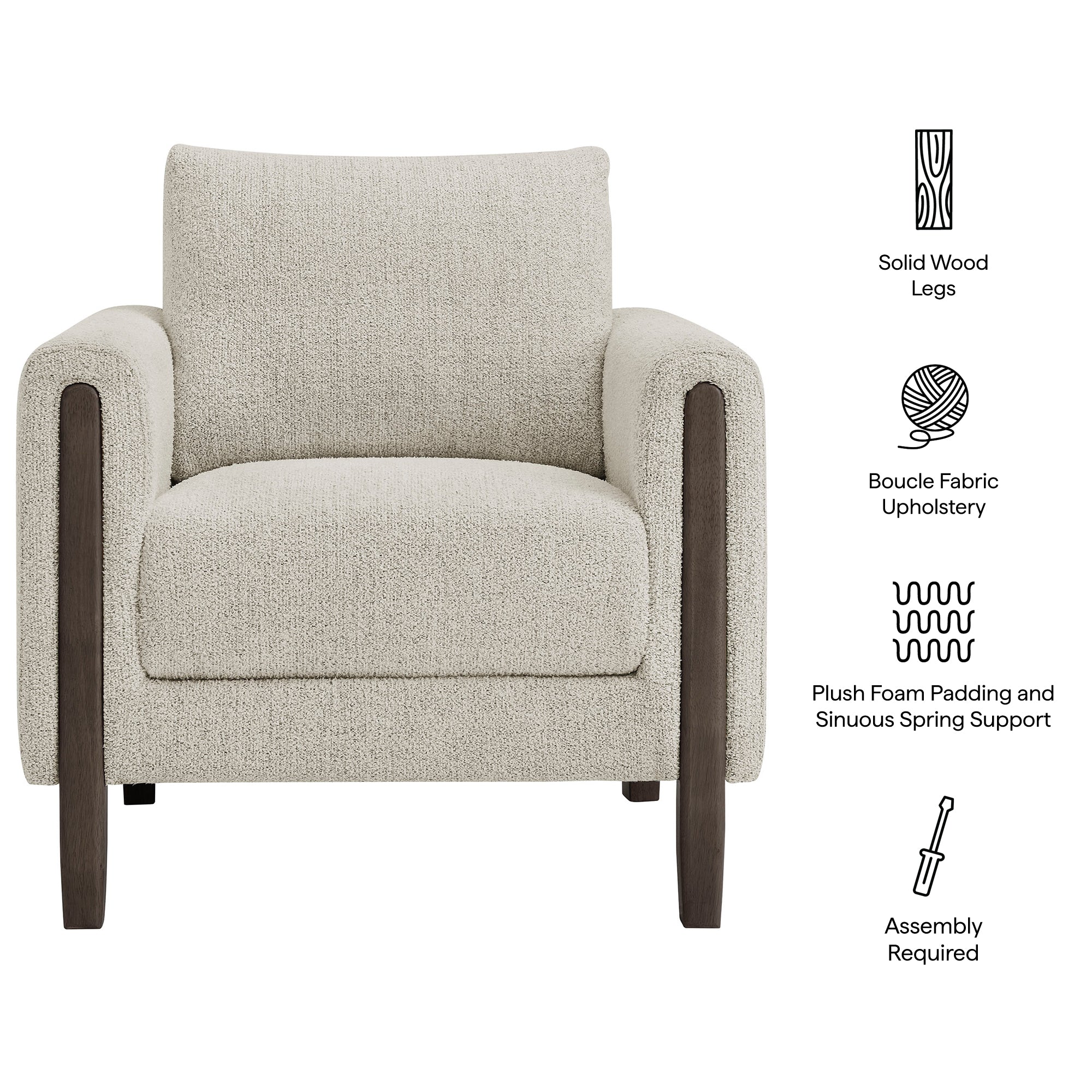 Modway Hawken Boucle Fabric Accent Armchair