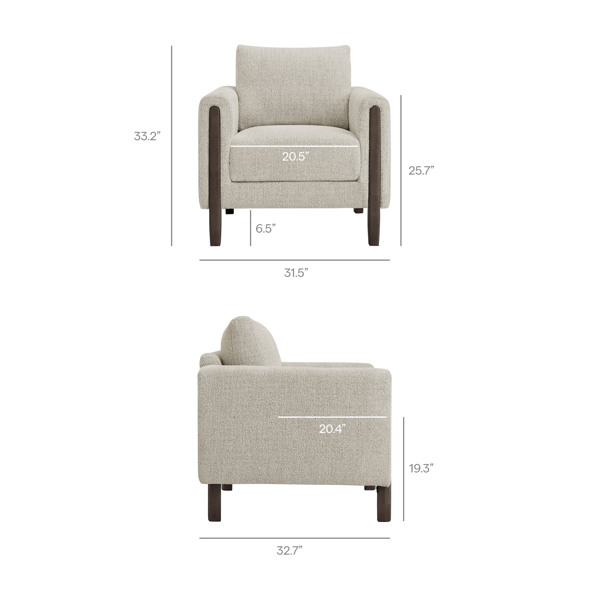 Modway Hawken Boucle Fabric Accent Armchair