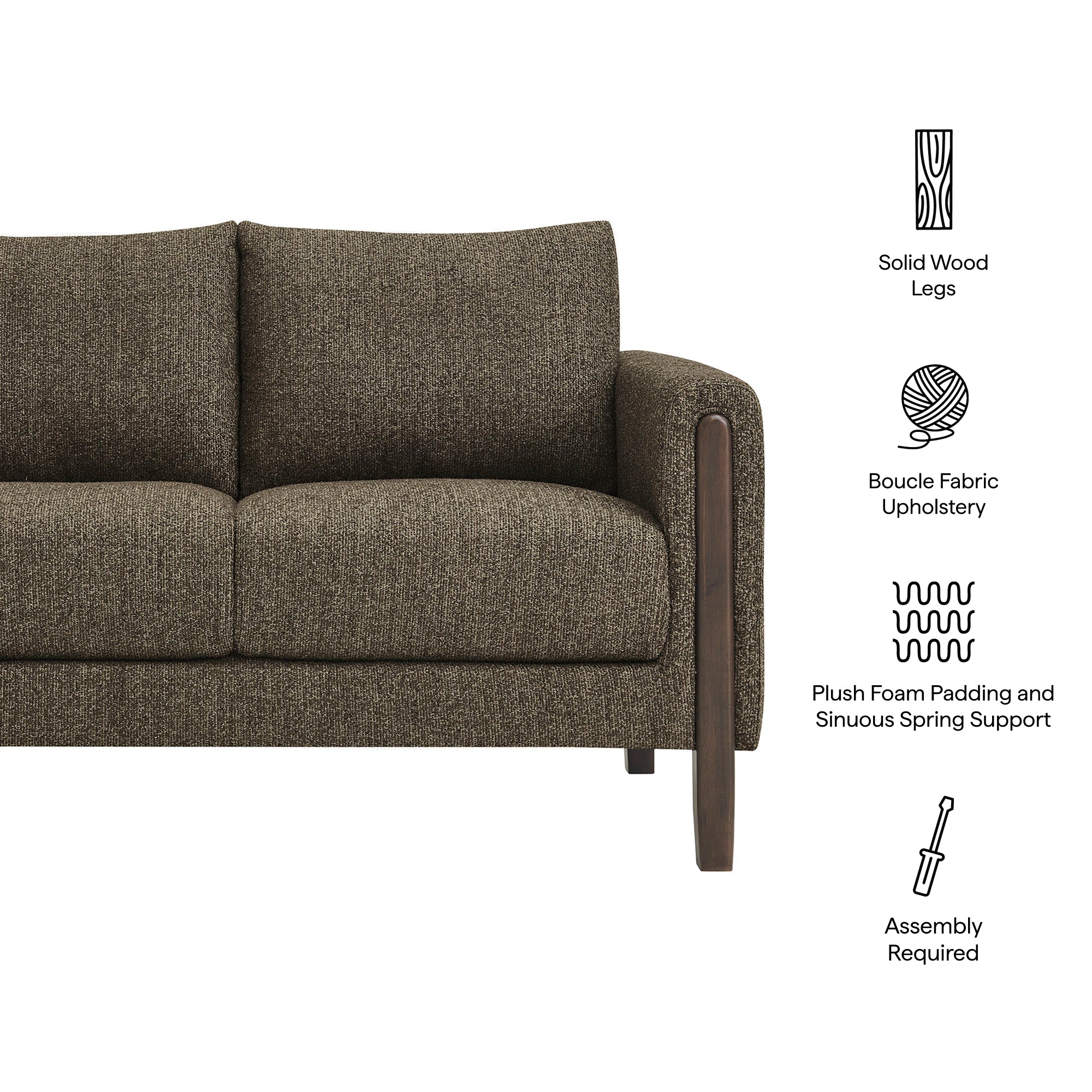 Modway Hawken Boucle Fabric Loveseat