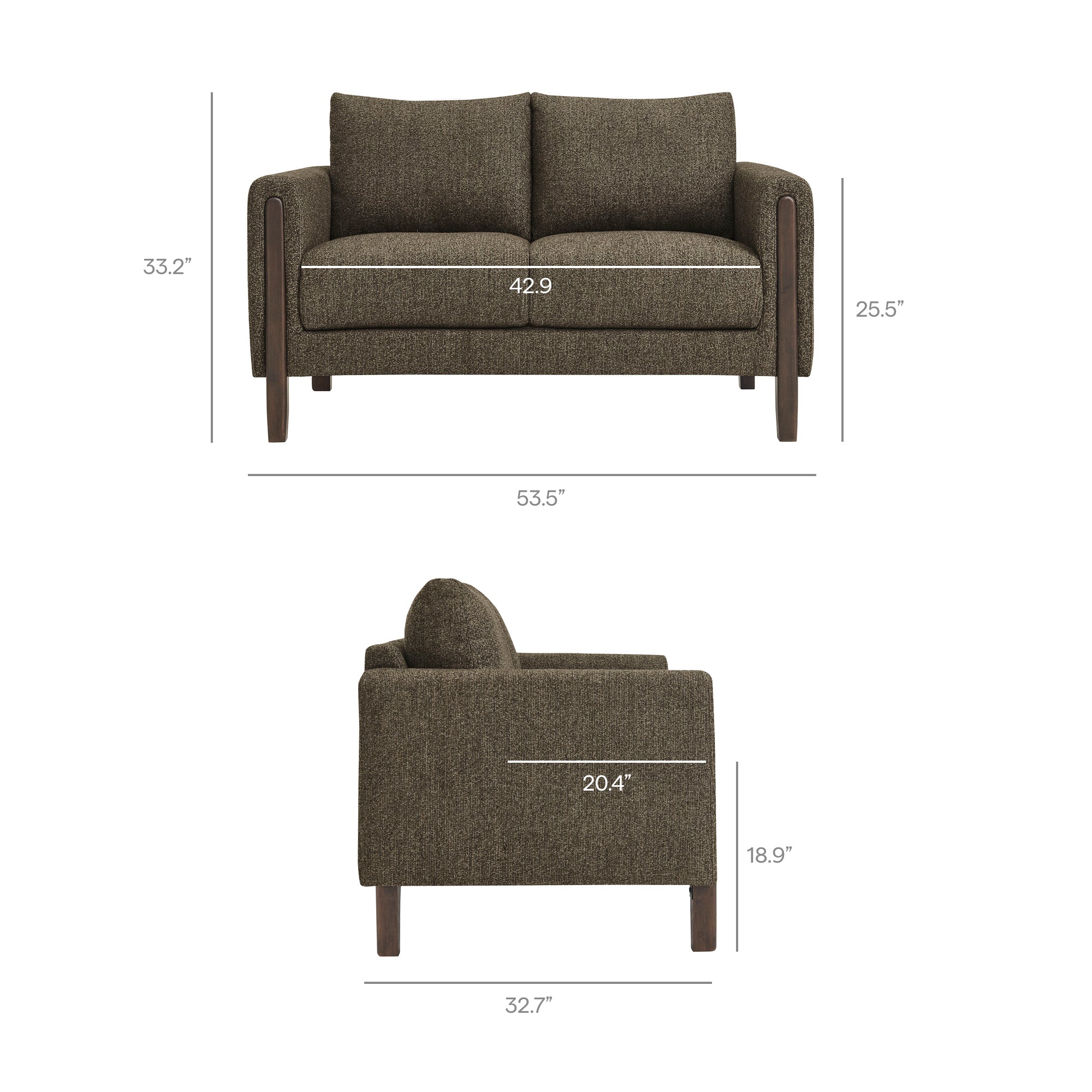 Modway Hawken Boucle Fabric Loveseat