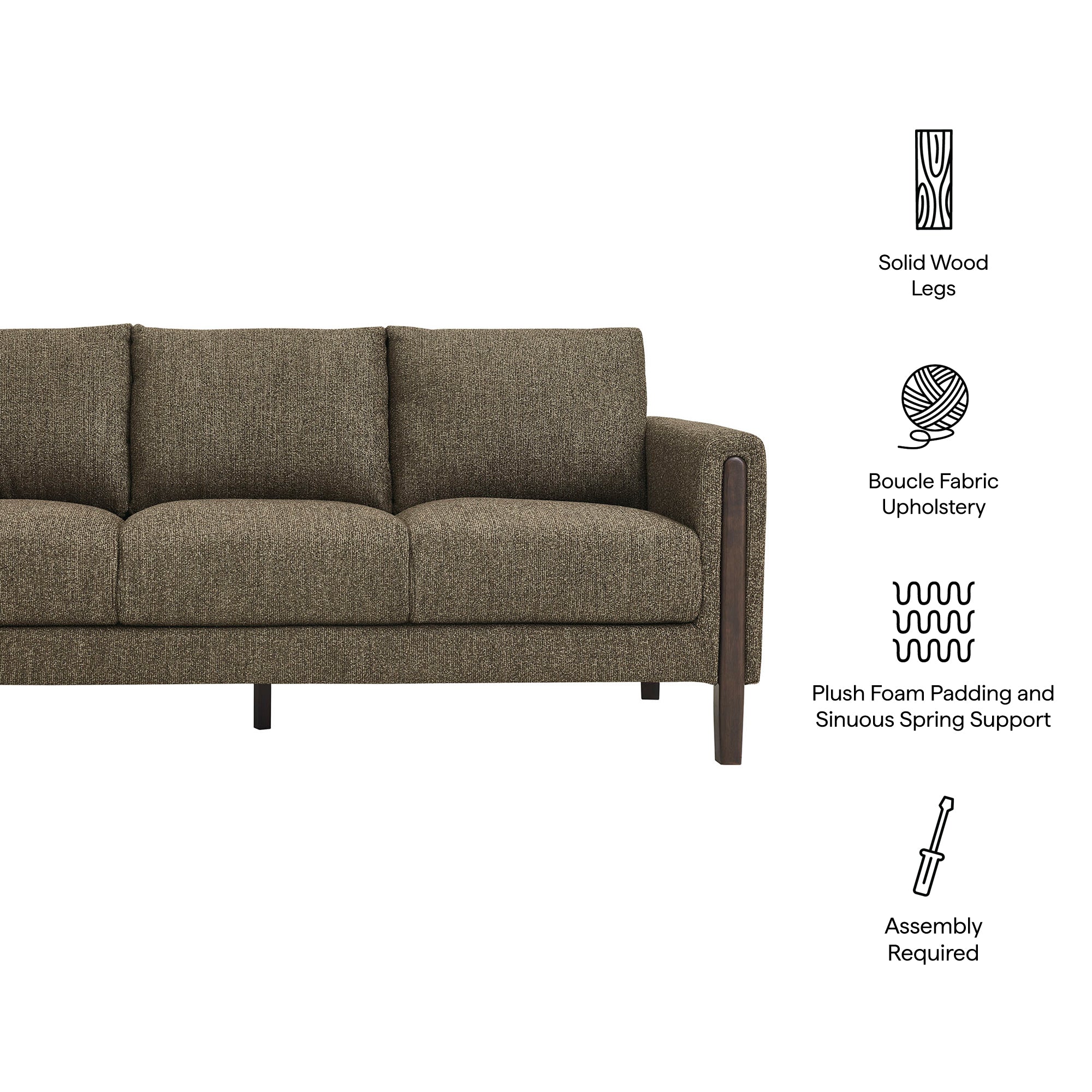 Modway Hawken Boucle Fabric Sofa