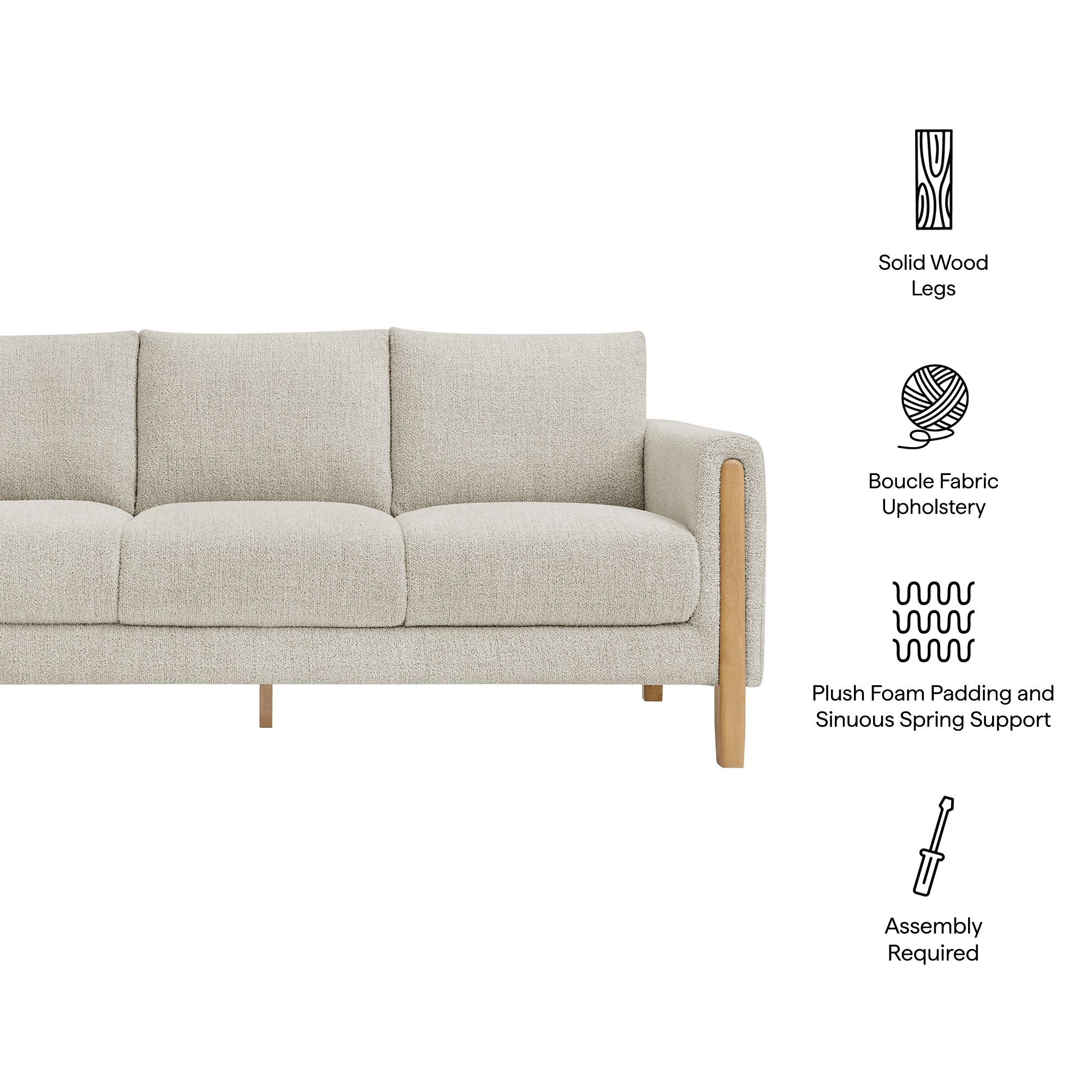 Modway Hawken Boucle Fabric Sofa