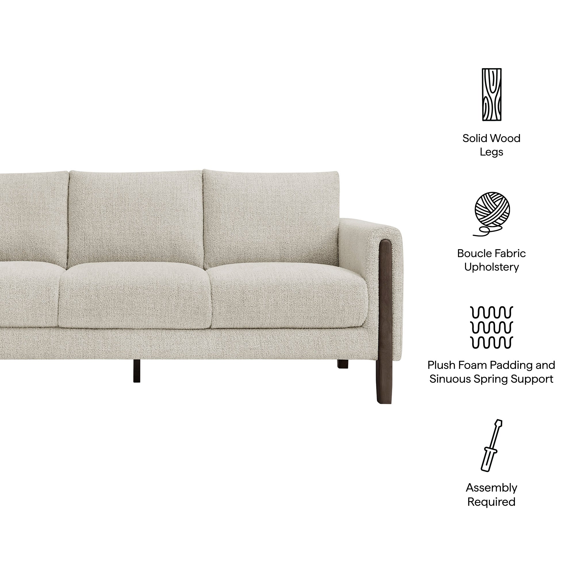 Modway Hawken Boucle Fabric Sofa