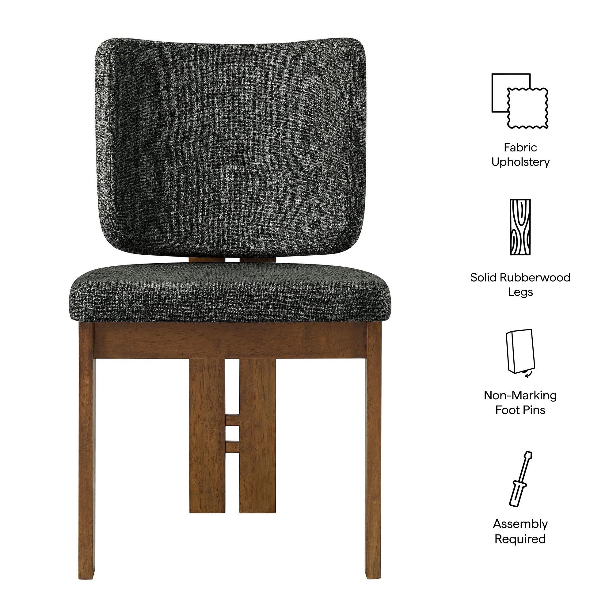 Modway Alba Armless Upholstered Dining Chairs Set Of 2