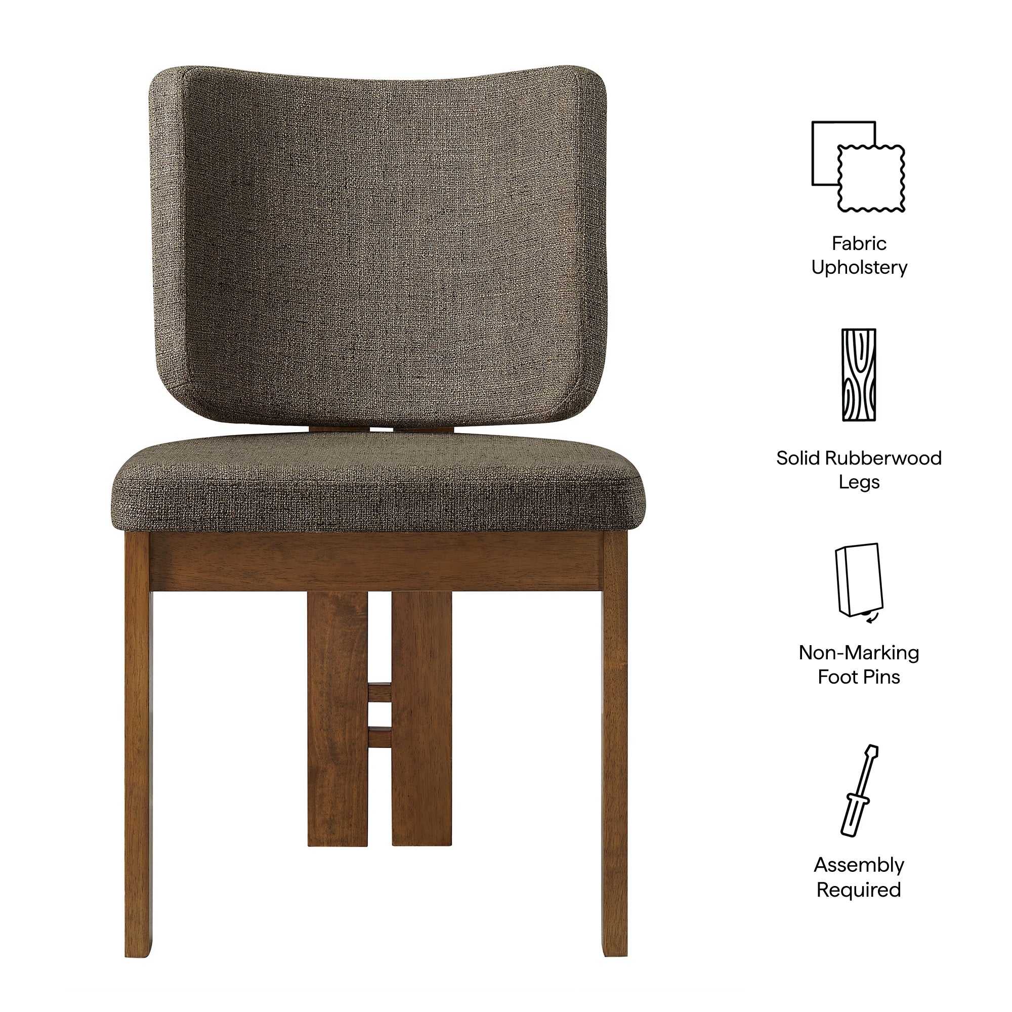 Modway Alba Armless Upholstered Dining Chairs Set Of 2