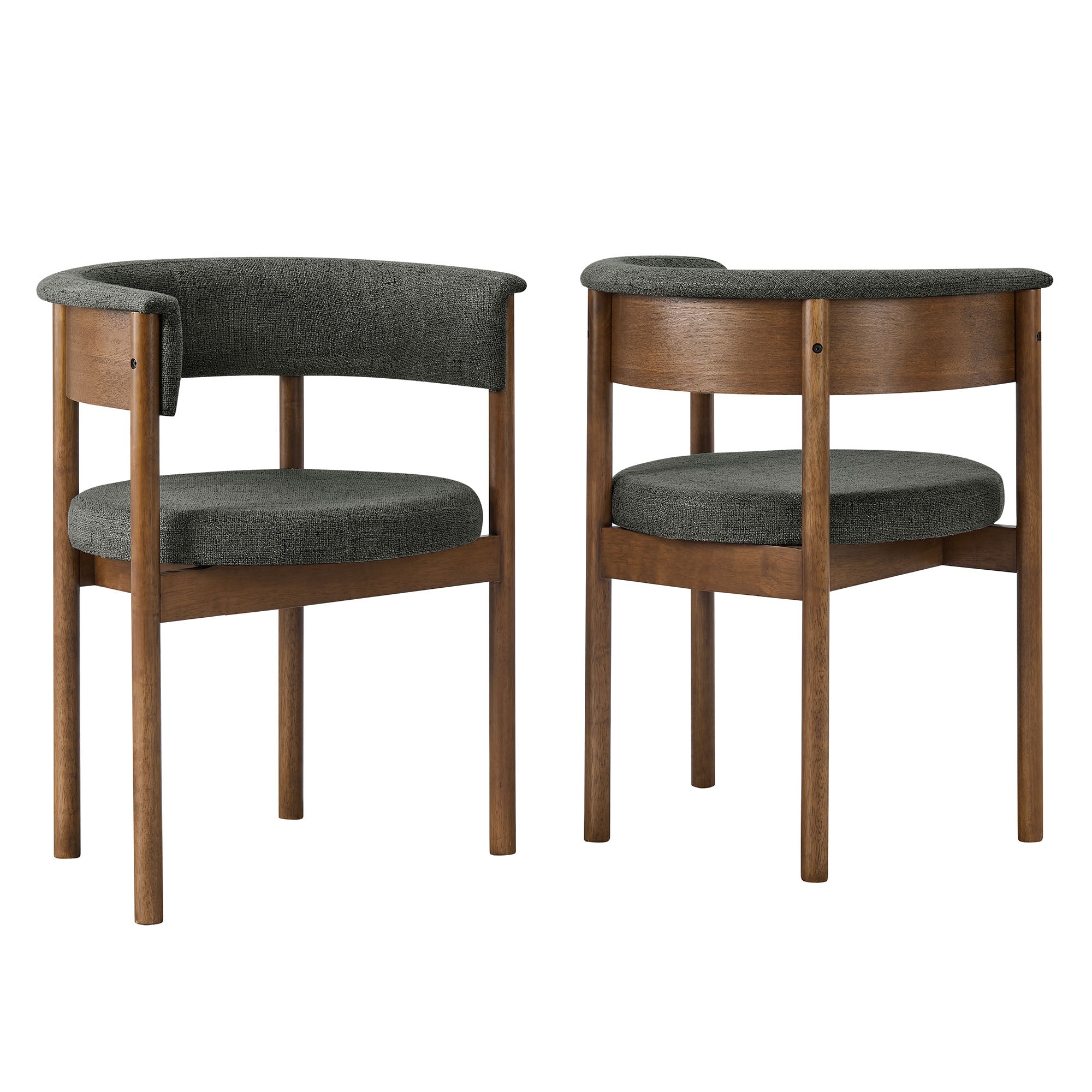 Modway Clea Curved Upholstered Dining Chairs Set Of 2
