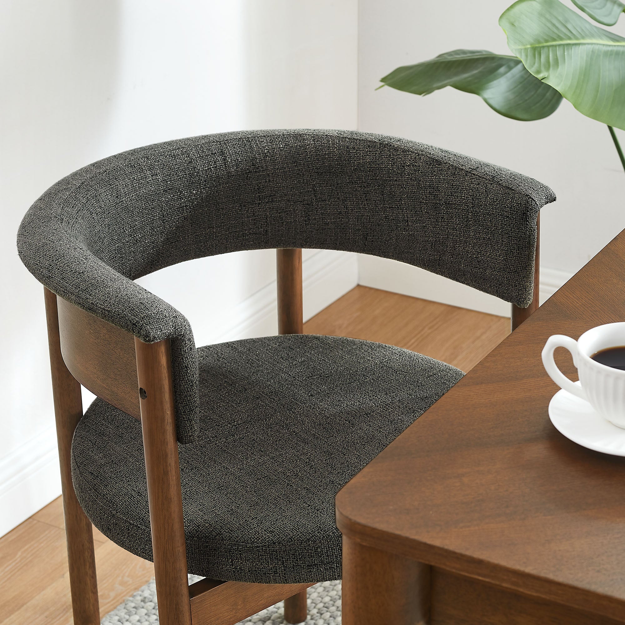 Modway Clea Curved Upholstered Dining Chairs Set Of 2