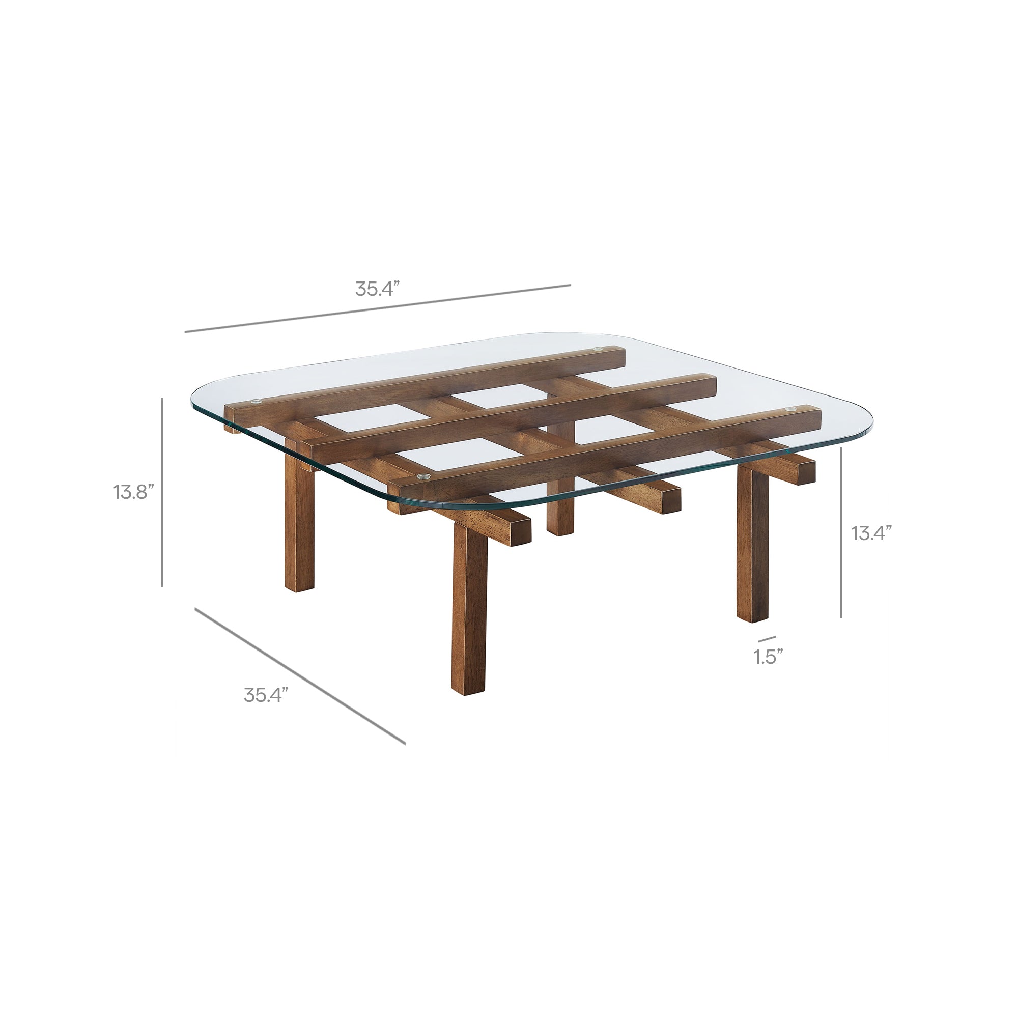 Modway Isby 35 Inch Tempered Glass Coffee Table
