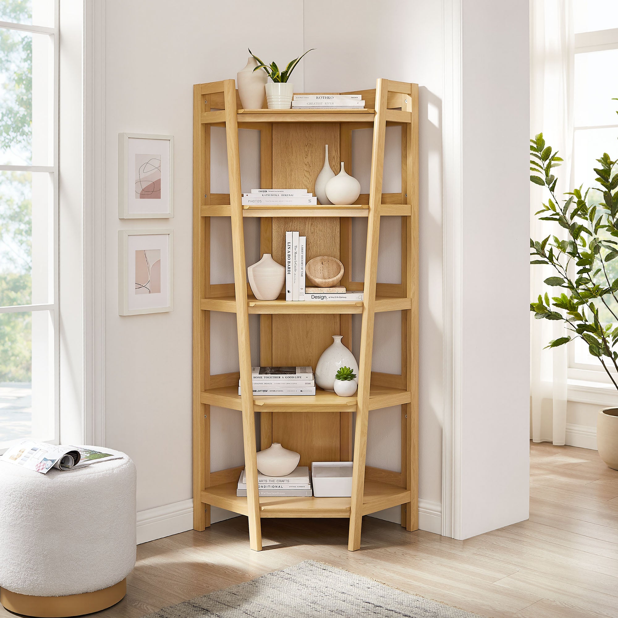 Modway EEI-7469 Bixby 71 Inch Corner Bookshelf