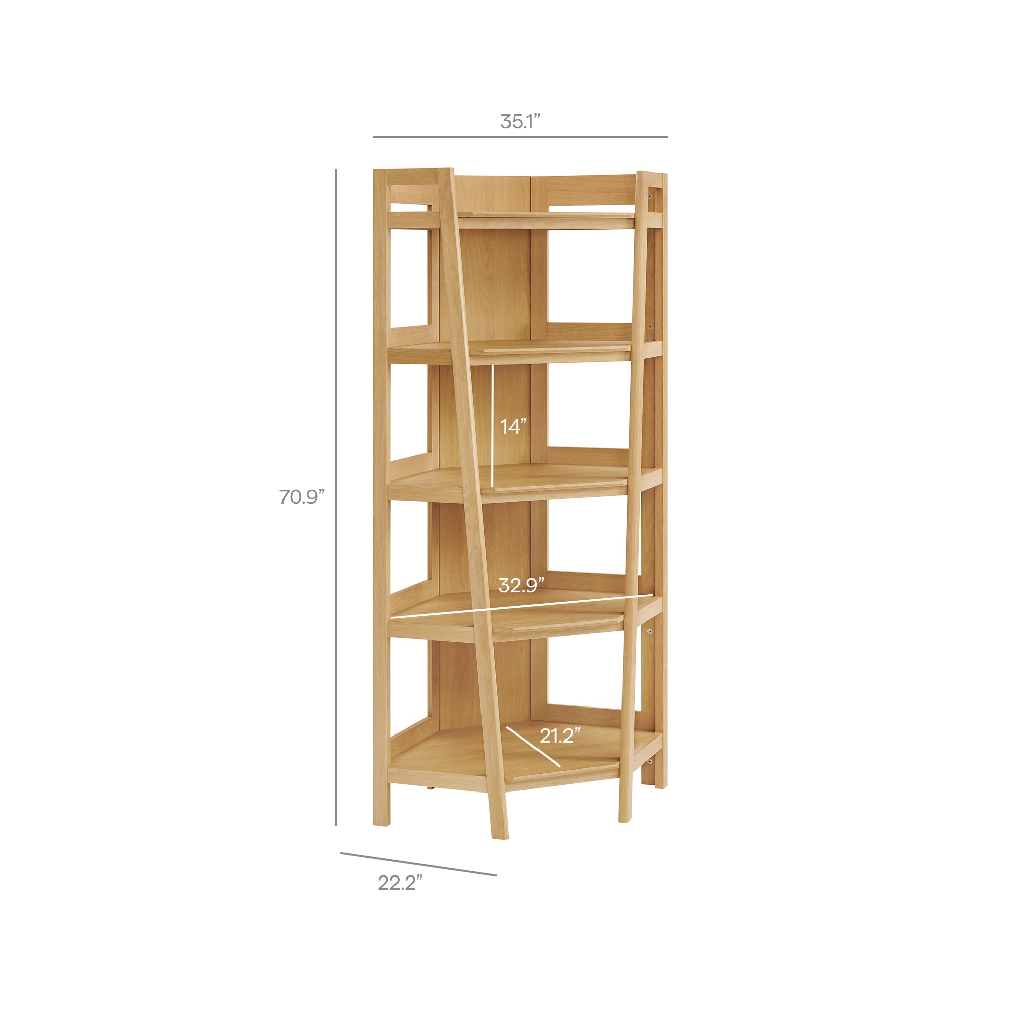 Modway Bixby 71 Inch Corner Bookshelf
