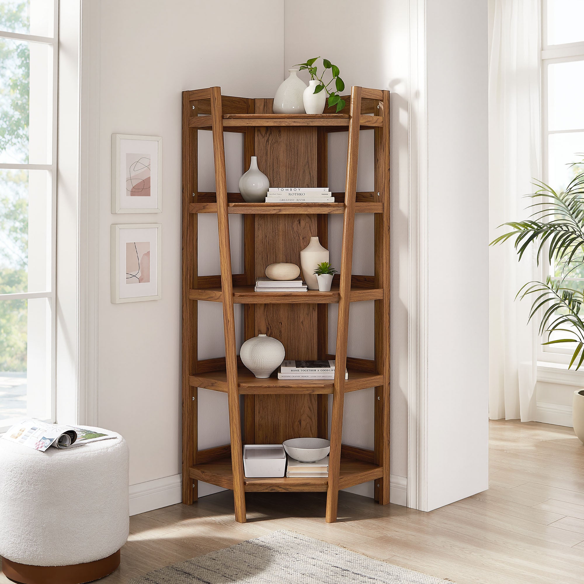 Modway EEI-7469 Bixby 71 Inch Corner Bookshelf