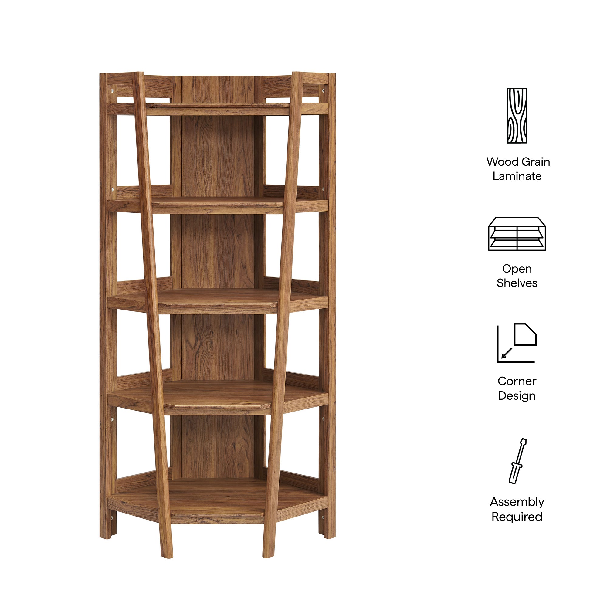 Modway EEI-7469 Bixby 71 Inch Corner Bookshelf
