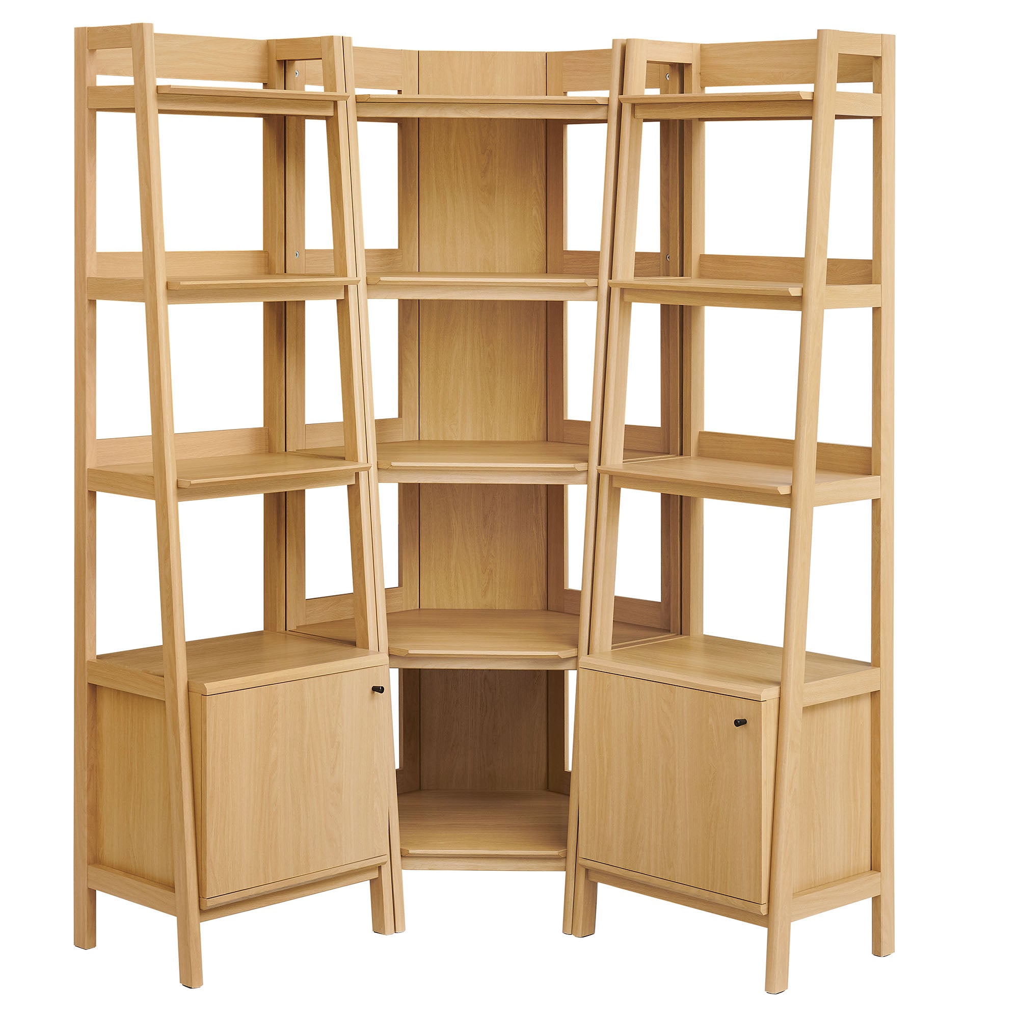 Modway EEI-7470 Bixby 3-piece Corner Bookshelf Set with Narrow Bookshelves