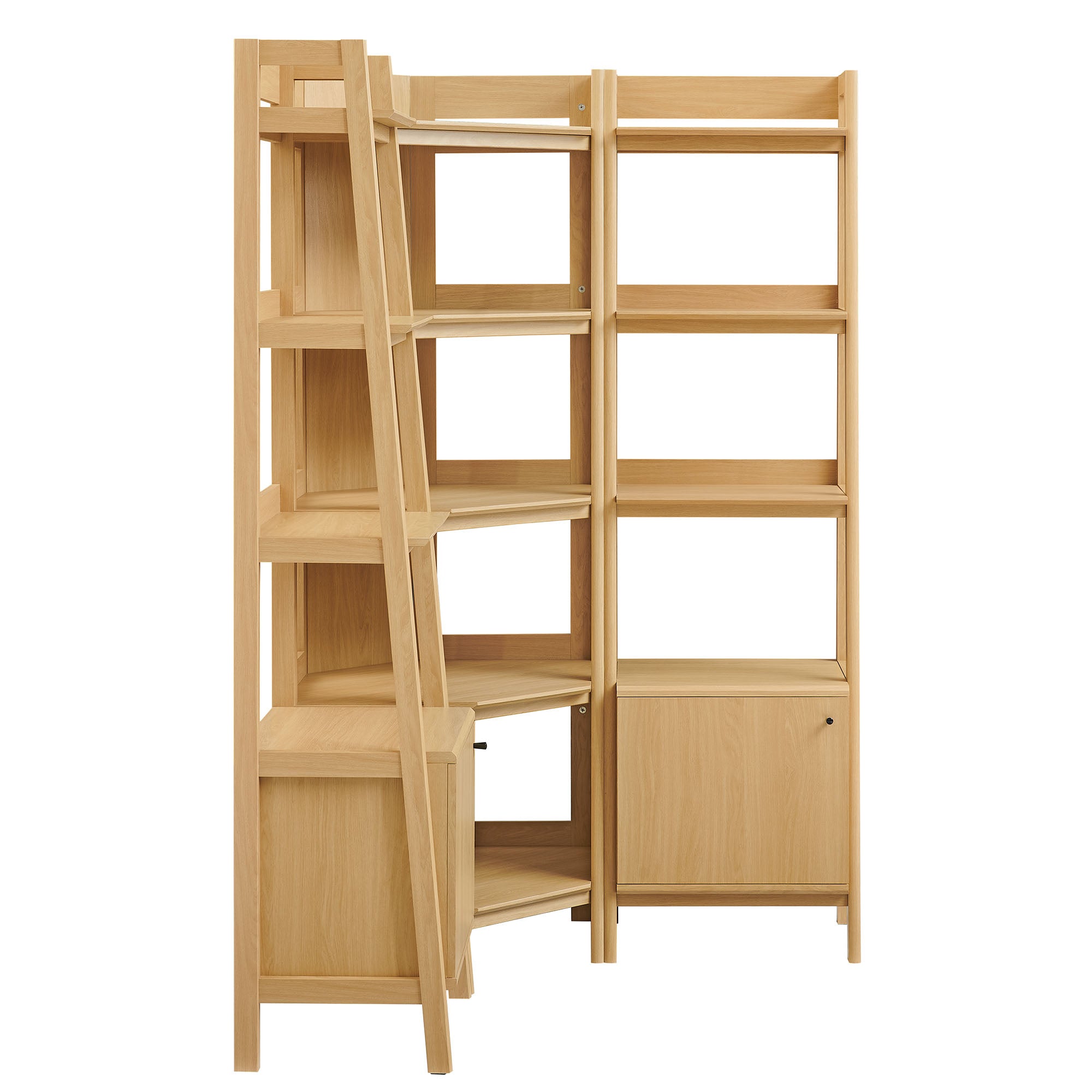 Modway Bixby 3-piece Corner Bookshelf Set with Narrow Bookshelves