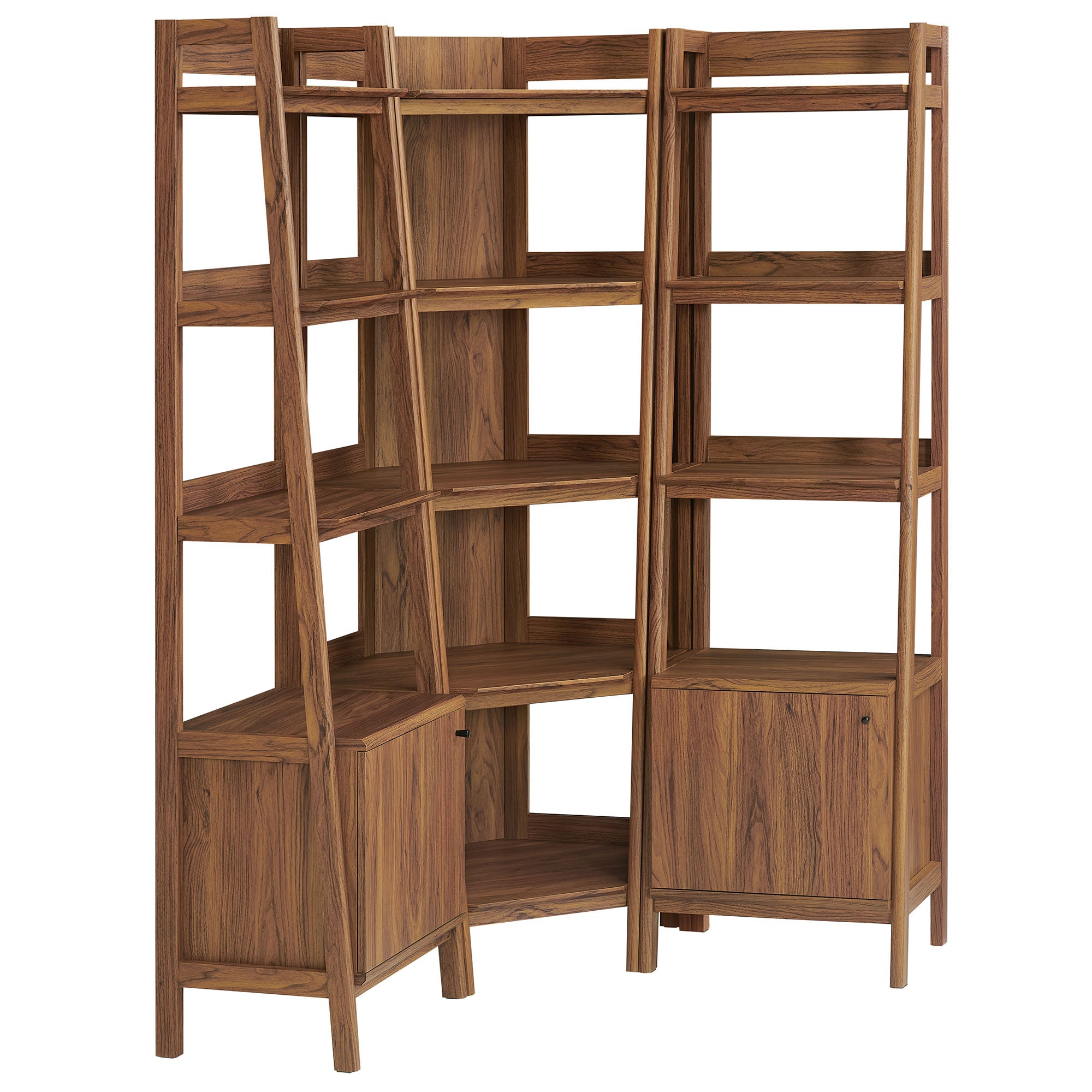 Modway EEI-7470 Bixby 3-piece Corner Bookshelf Set with Narrow Bookshelves