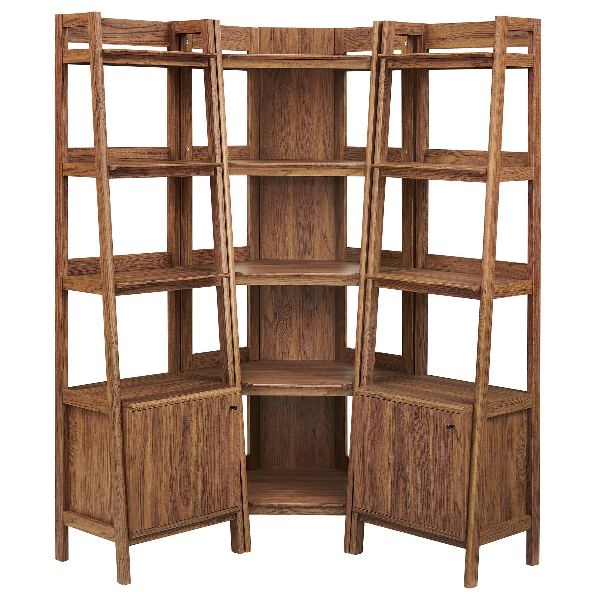 Modway EEI-7470 Bixby 3-piece Corner Bookshelf Set with Narrow Bookshelves