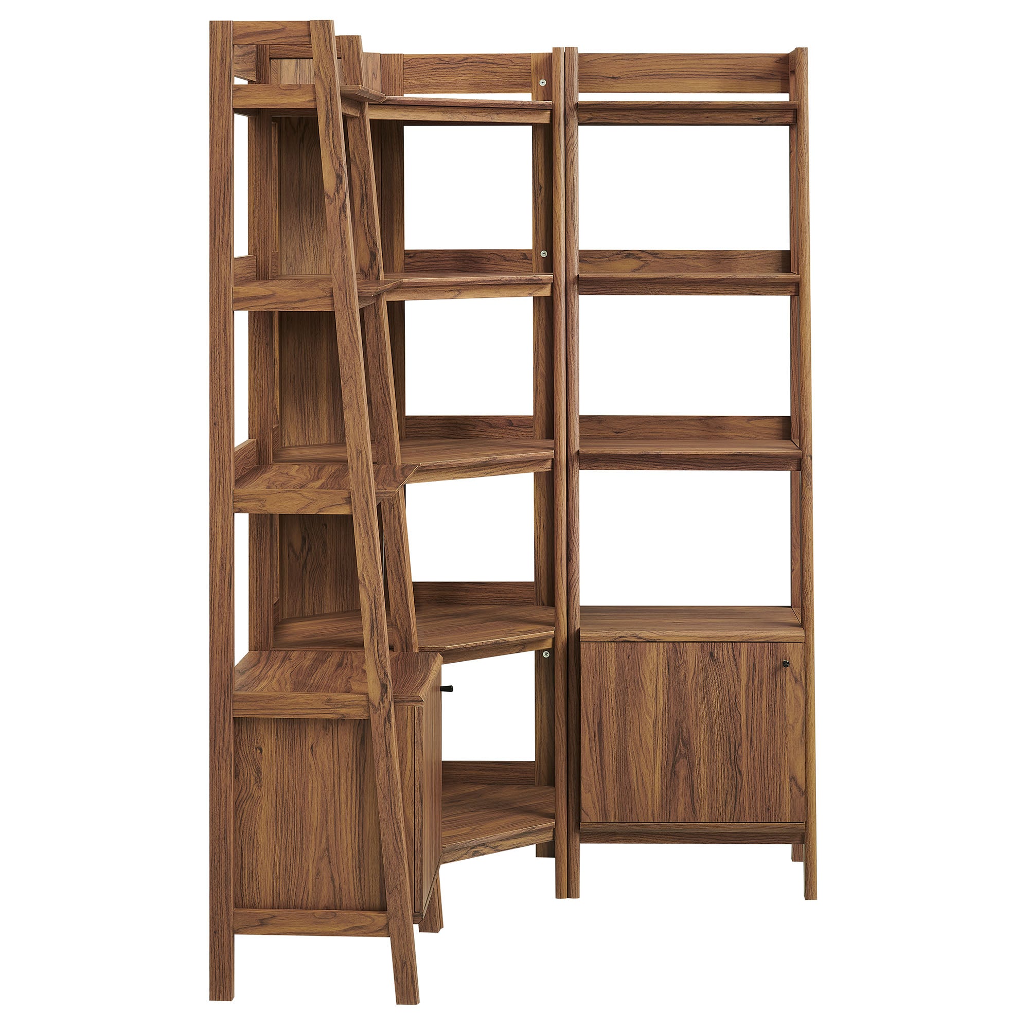 Modway Bixby 3-piece Corner Bookshelf Set with Narrow Bookshelves