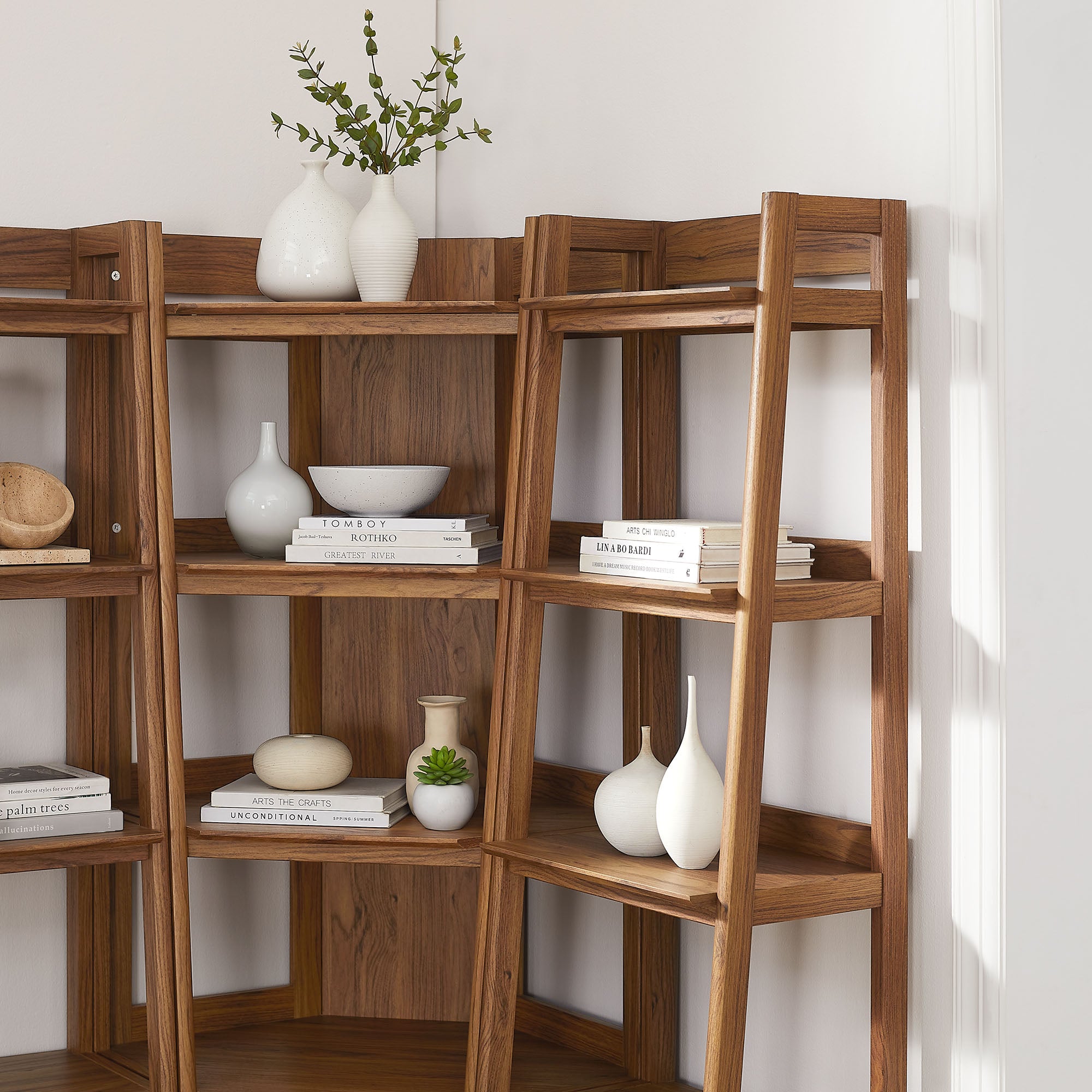 Modway EEI-7470 Bixby 3-piece Corner Bookshelf Set with Narrow Bookshelves