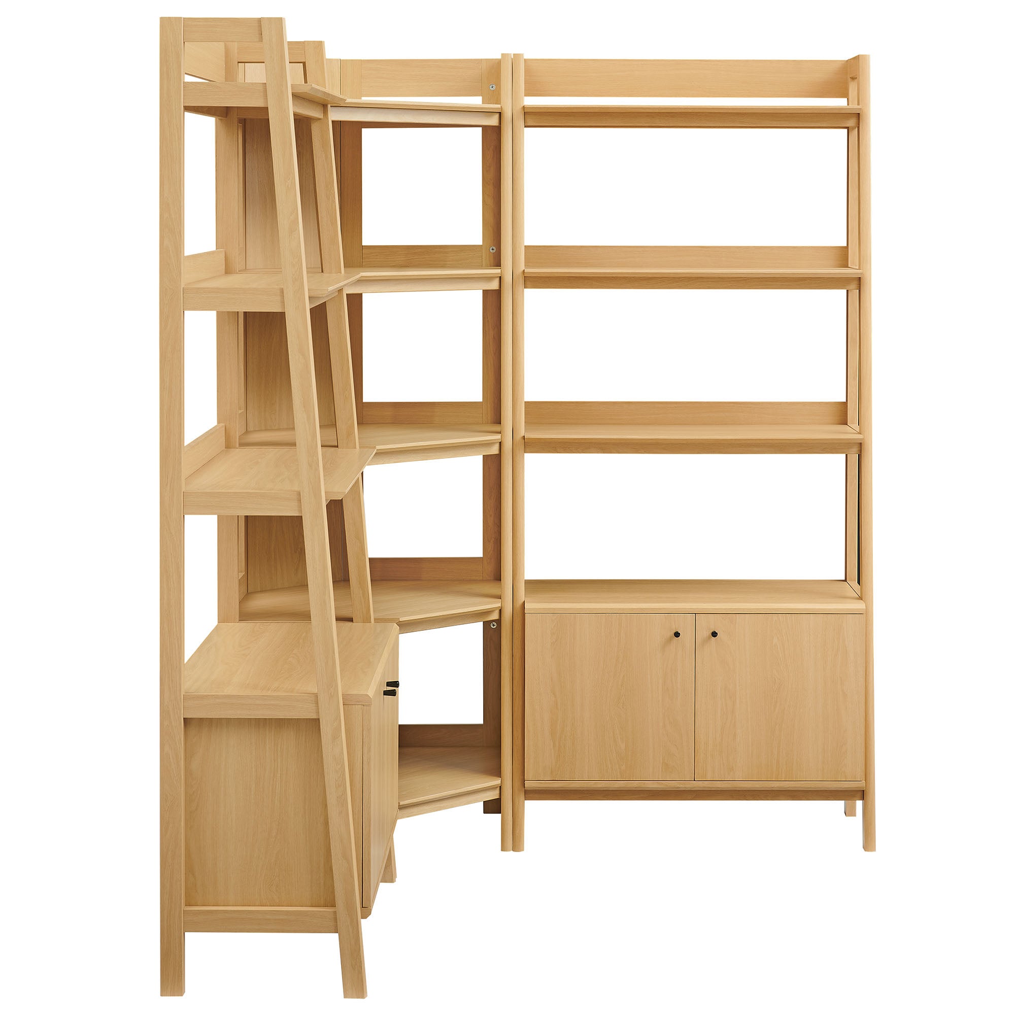 Modway EEI-7471 Bixby 3-Piece Corner Bookshelf Set with Wide Bookshelves