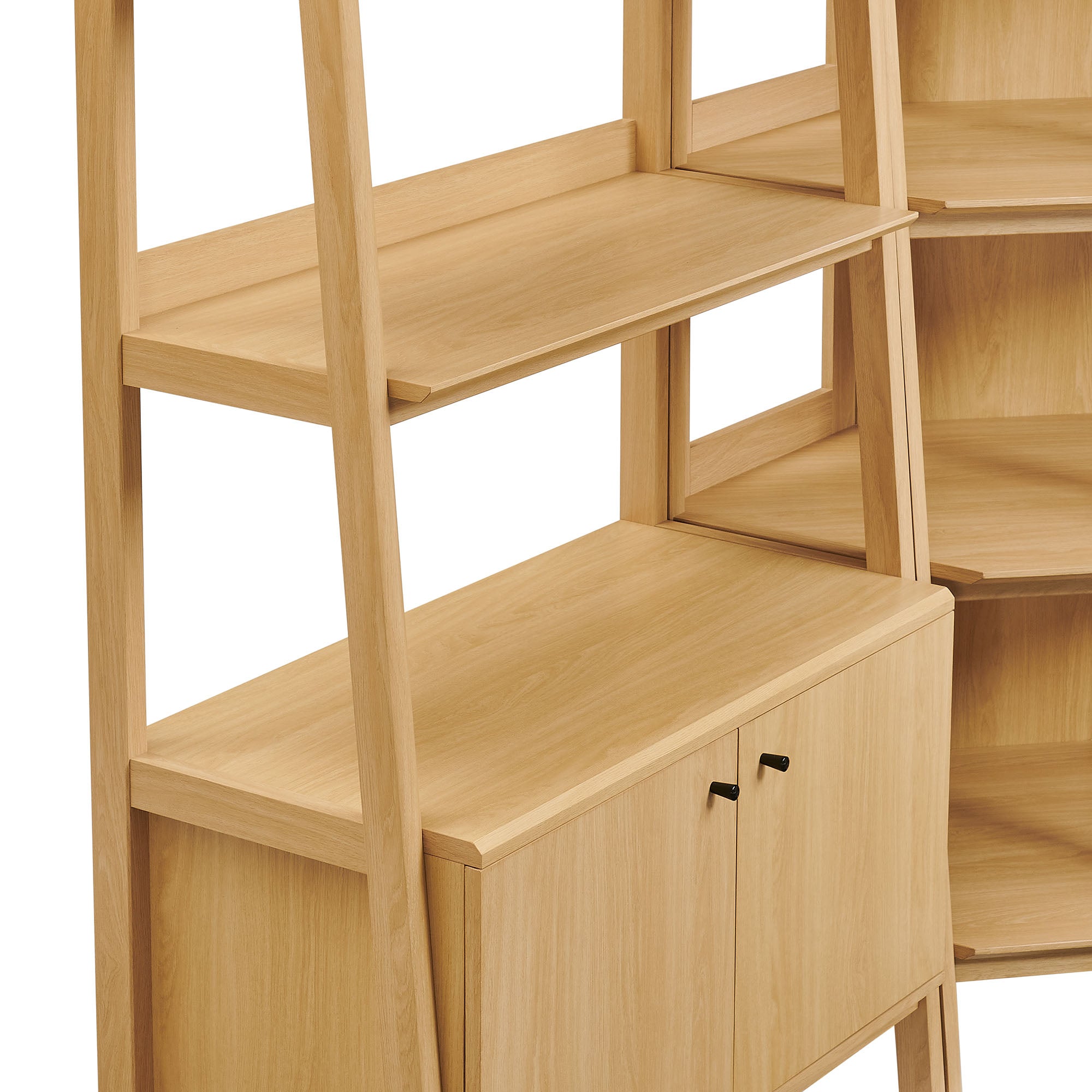 Modway Bixby 3-Piece Corner Bookshelf Set with Wide Bookshelves