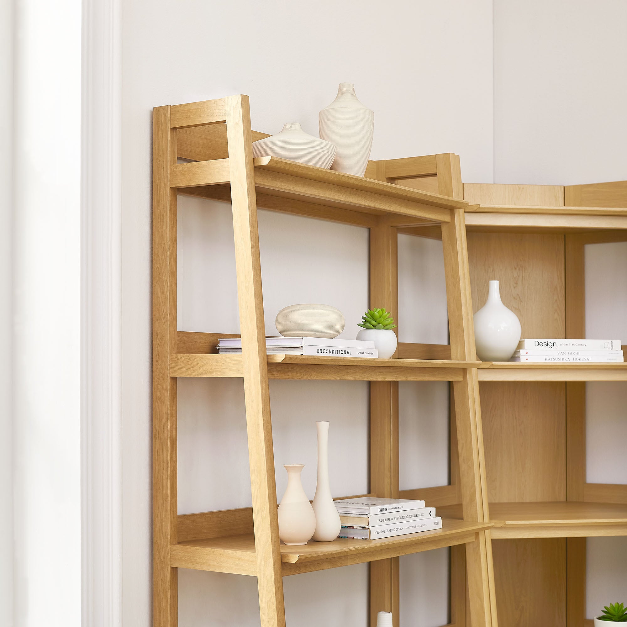 Modway EEI-7471 Bixby 3-Piece Corner Bookshelf Set with Wide Bookshelves