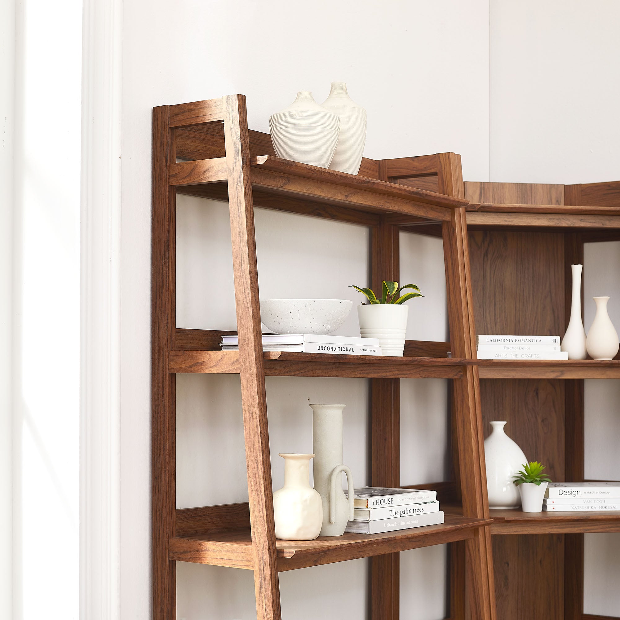 Modway Bixby 3-Piece Corner Bookshelf Set with Wide Bookshelves