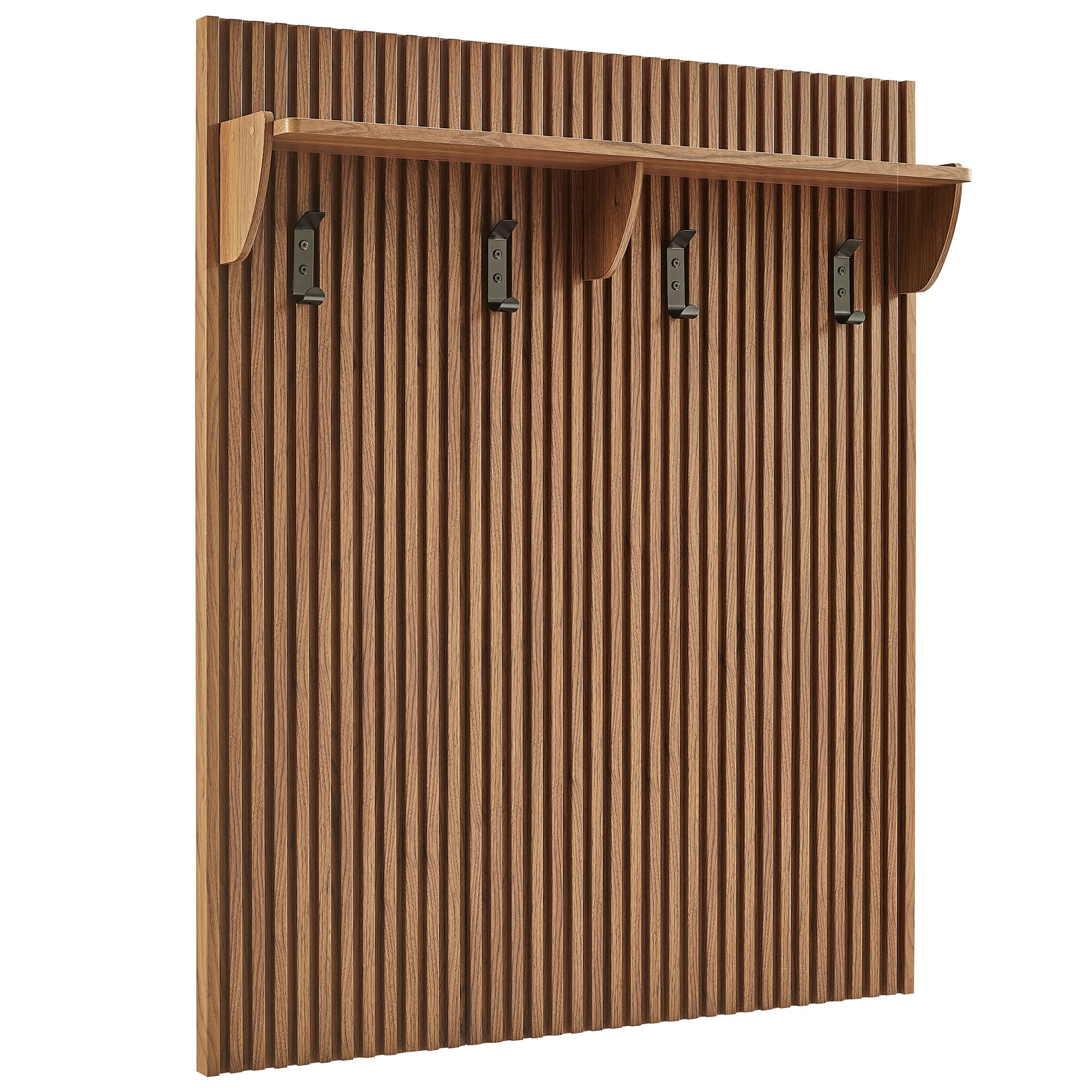 Modway EEI-7474 Soma Fluted 3-in-1 Hall Tree With Storage Bench and Coat Rack