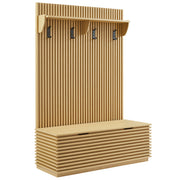 Modway EEI-7473 Render Fluted 3-in-1 Hall Tree With Storage Bench and Coat Rack