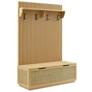 Modway EEI-7474 Soma Fluted 3-in-1 Hall Tree With Storage Bench and Coat Rack
