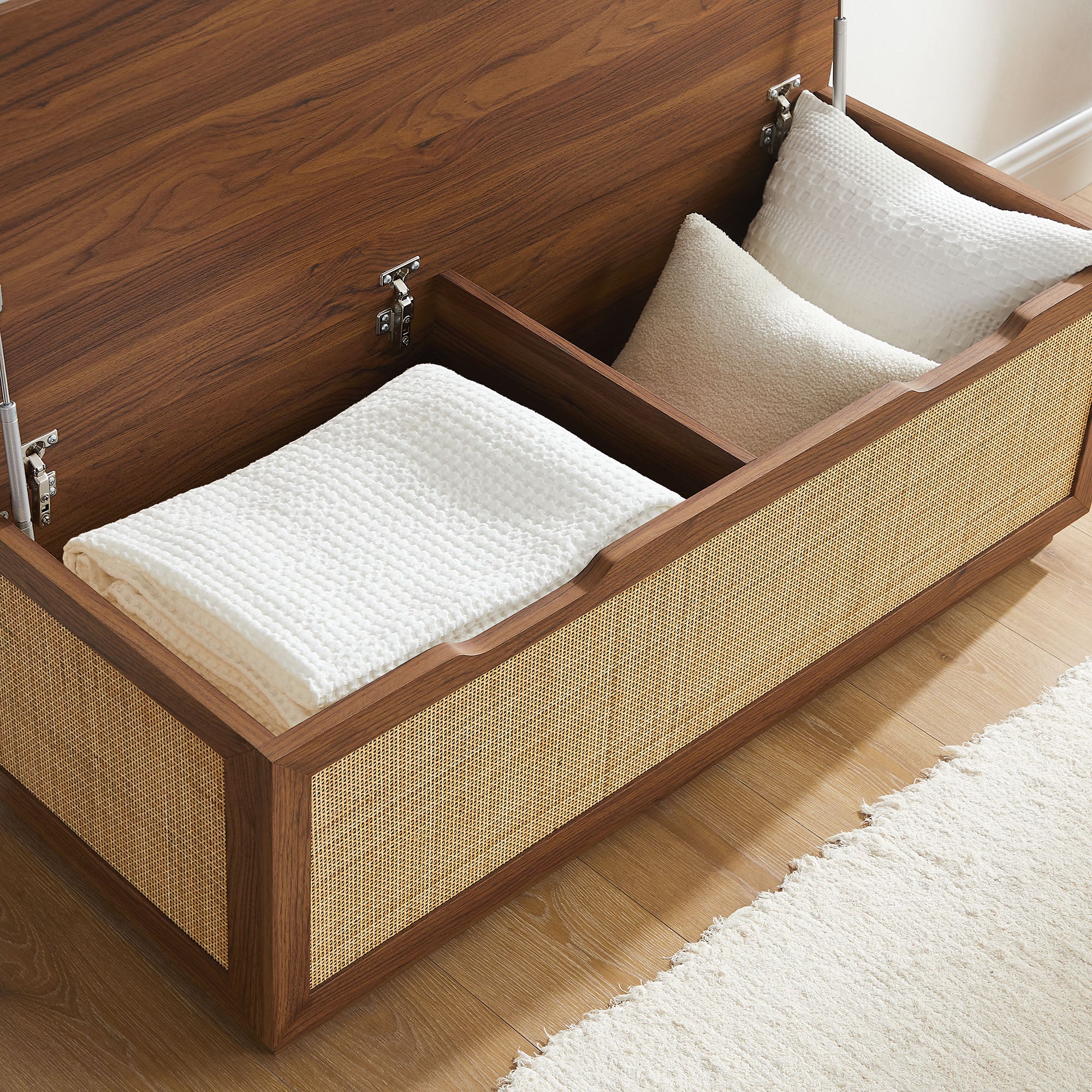 Modway EEI-7474 Soma Fluted 3-in-1 Hall Tree With Storage Bench and Coat Rack