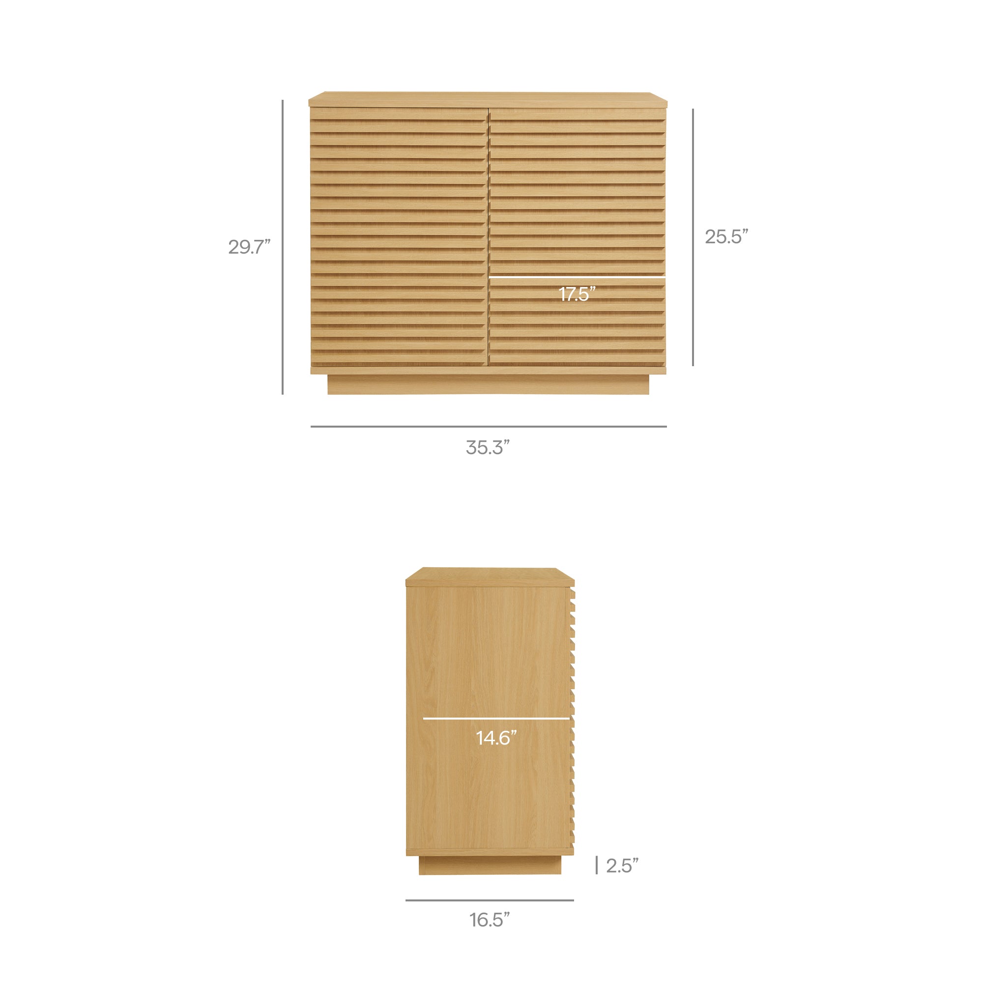 Modway Render 2-Door Fluted Accent Cabinet